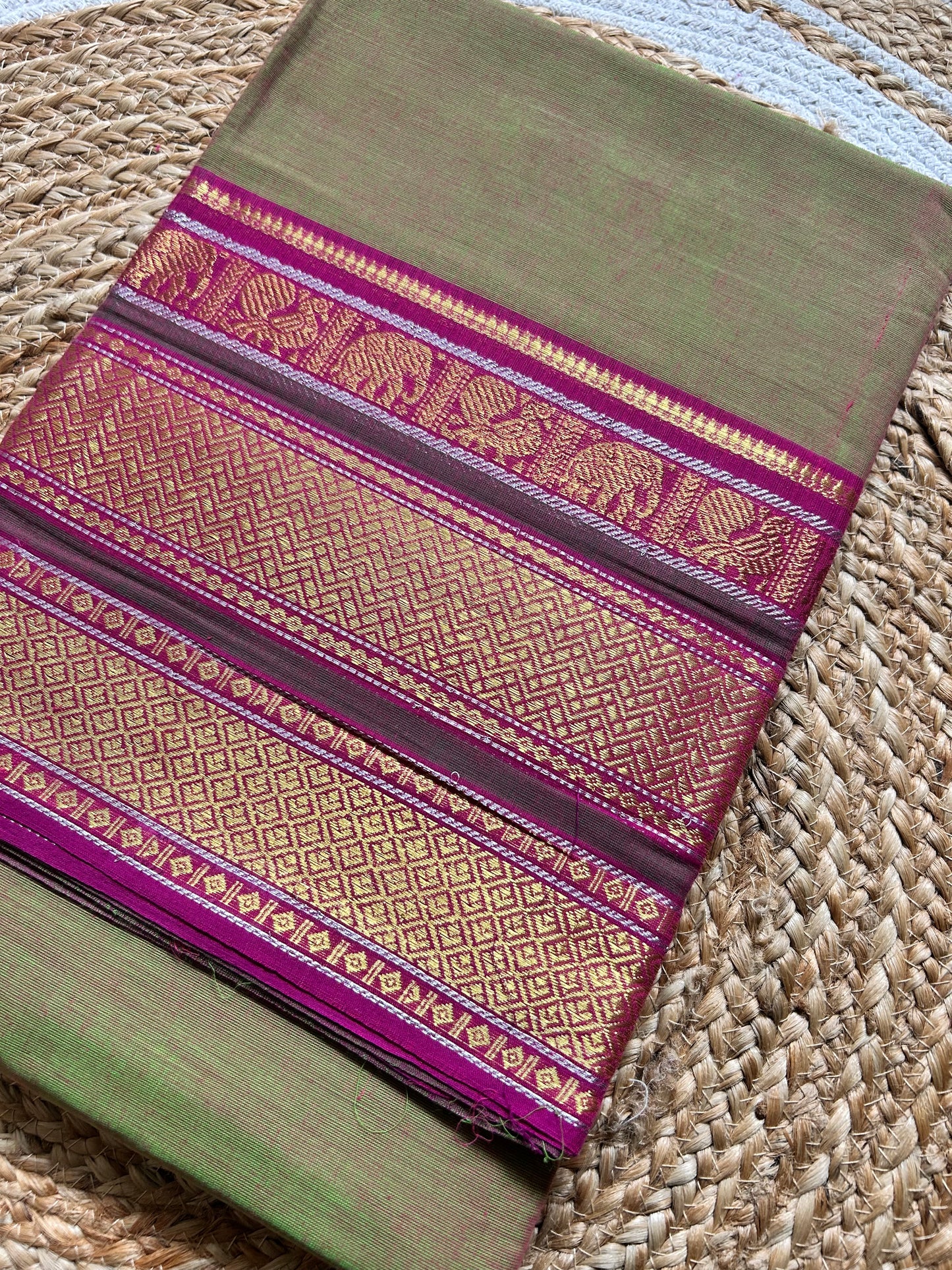 Tripura Sundari - Pure Kanchi Cotton Handloom ( Kai Magga) Saree