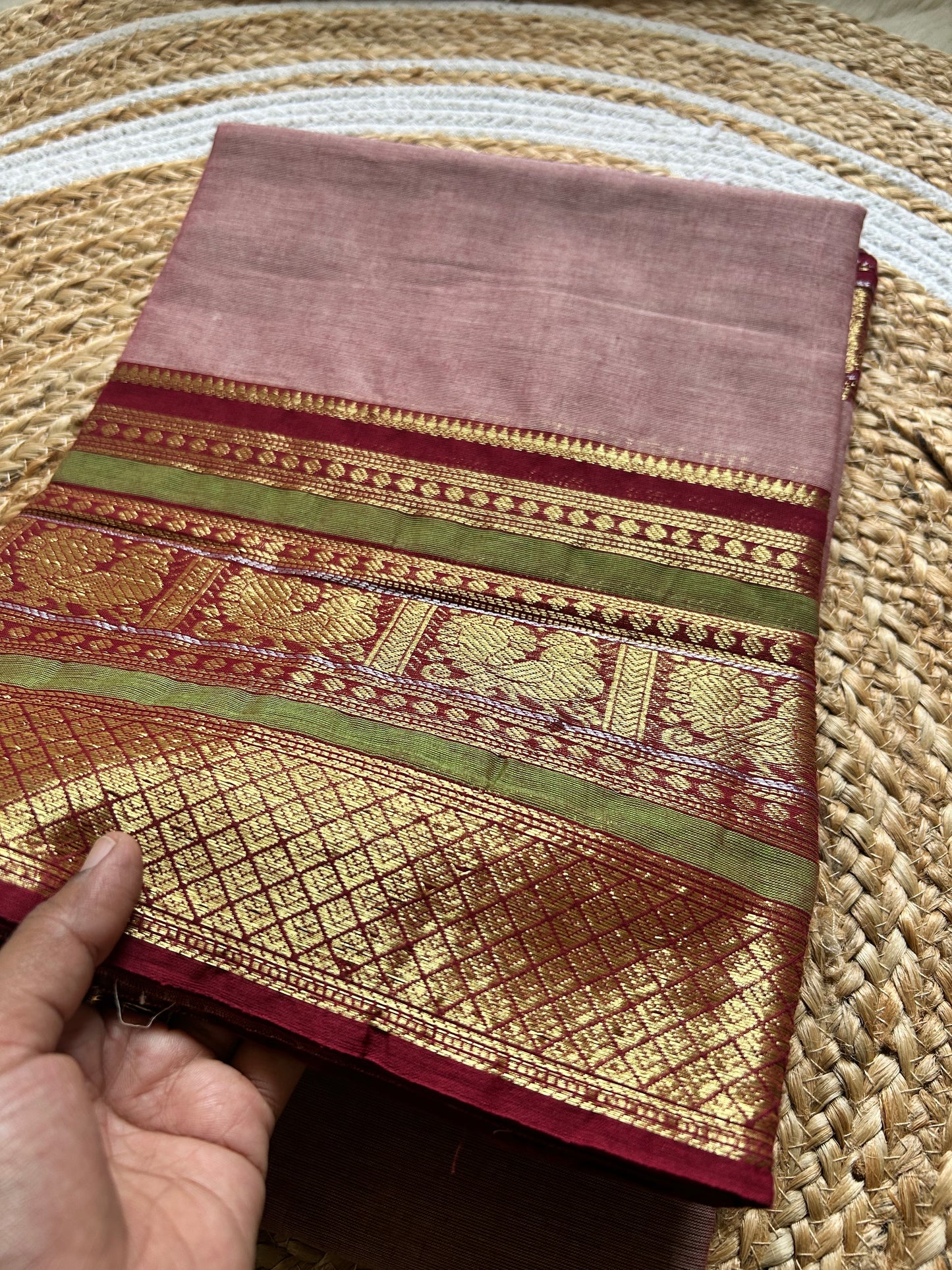 Shakti - Pure Kanchi Cotton Handloom ( Kai Magga) Saree