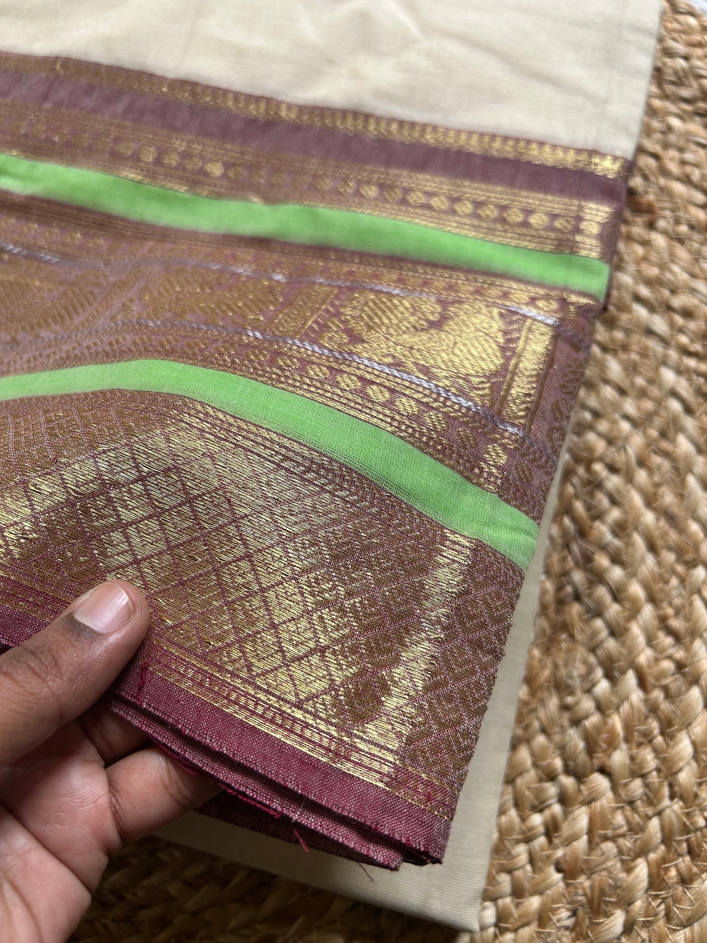 Kamakshi - Pure Kanchi Cotton Handloom ( Kai Magga) Saree