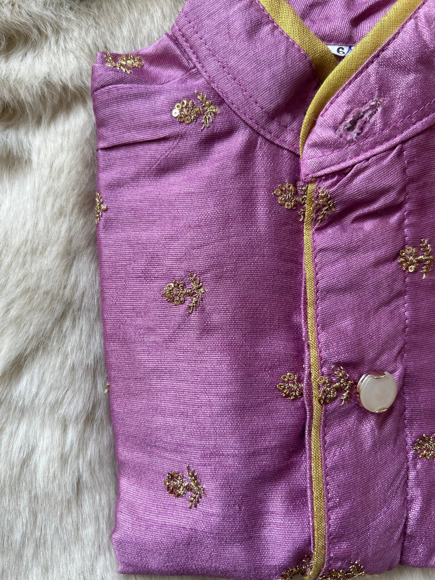 Onion and gold kurta dhoti baby boy ethnic wear