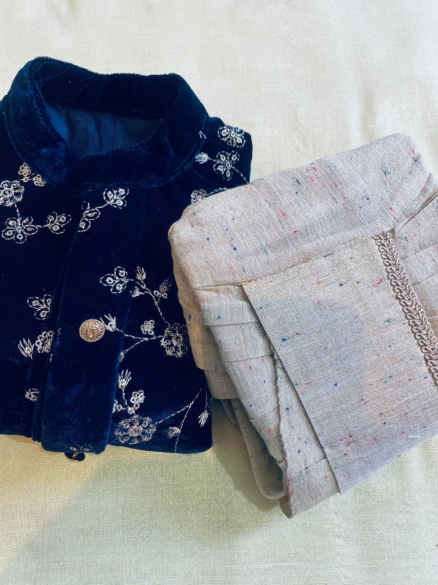 Night Blue and Gold Dhoti Ethnic Wear for Baby Boy
