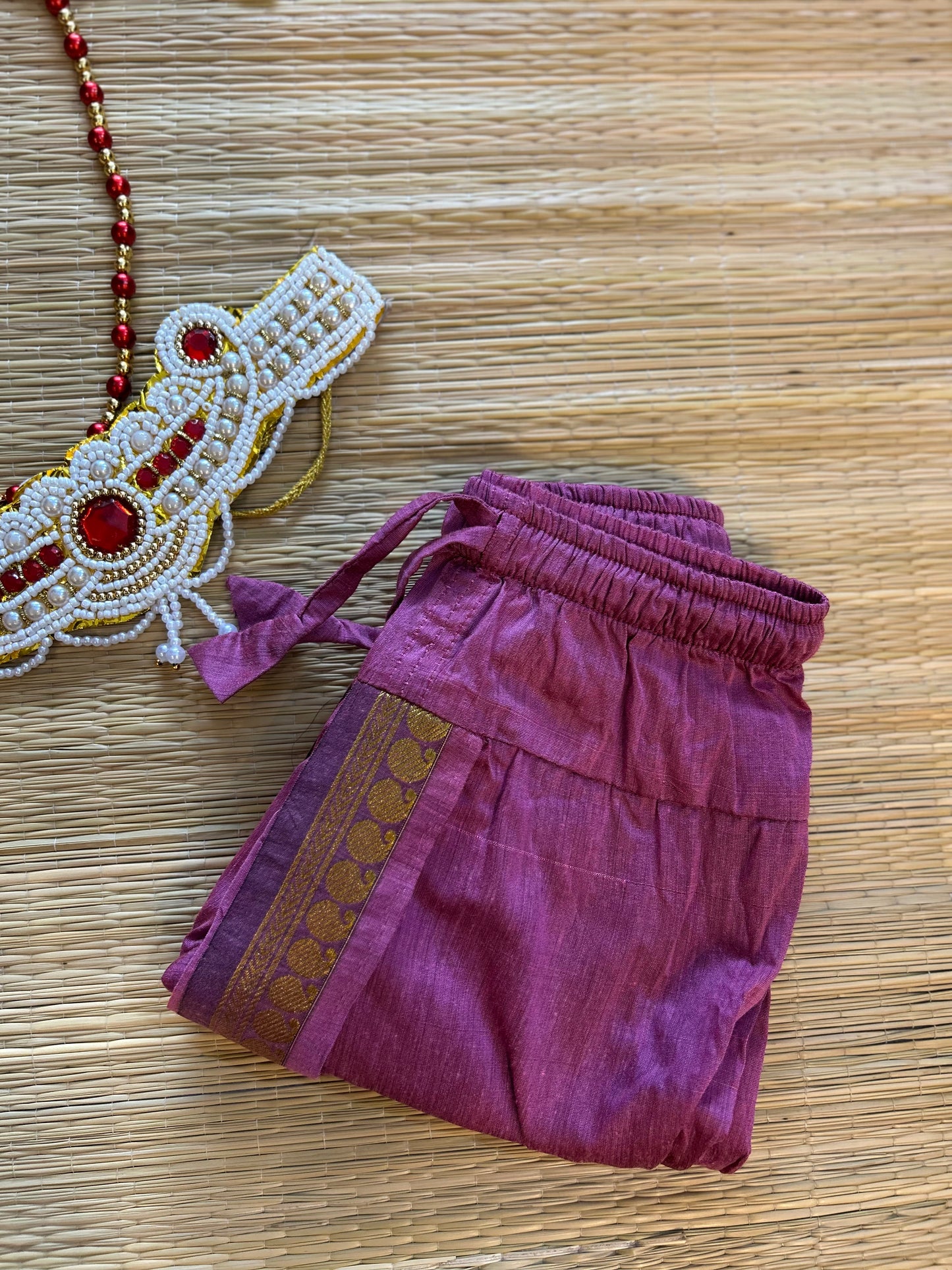 Krishna Dress Set for Baby Boy | Janmashtami dress | Krishna dress for newborn | Pink dhoti