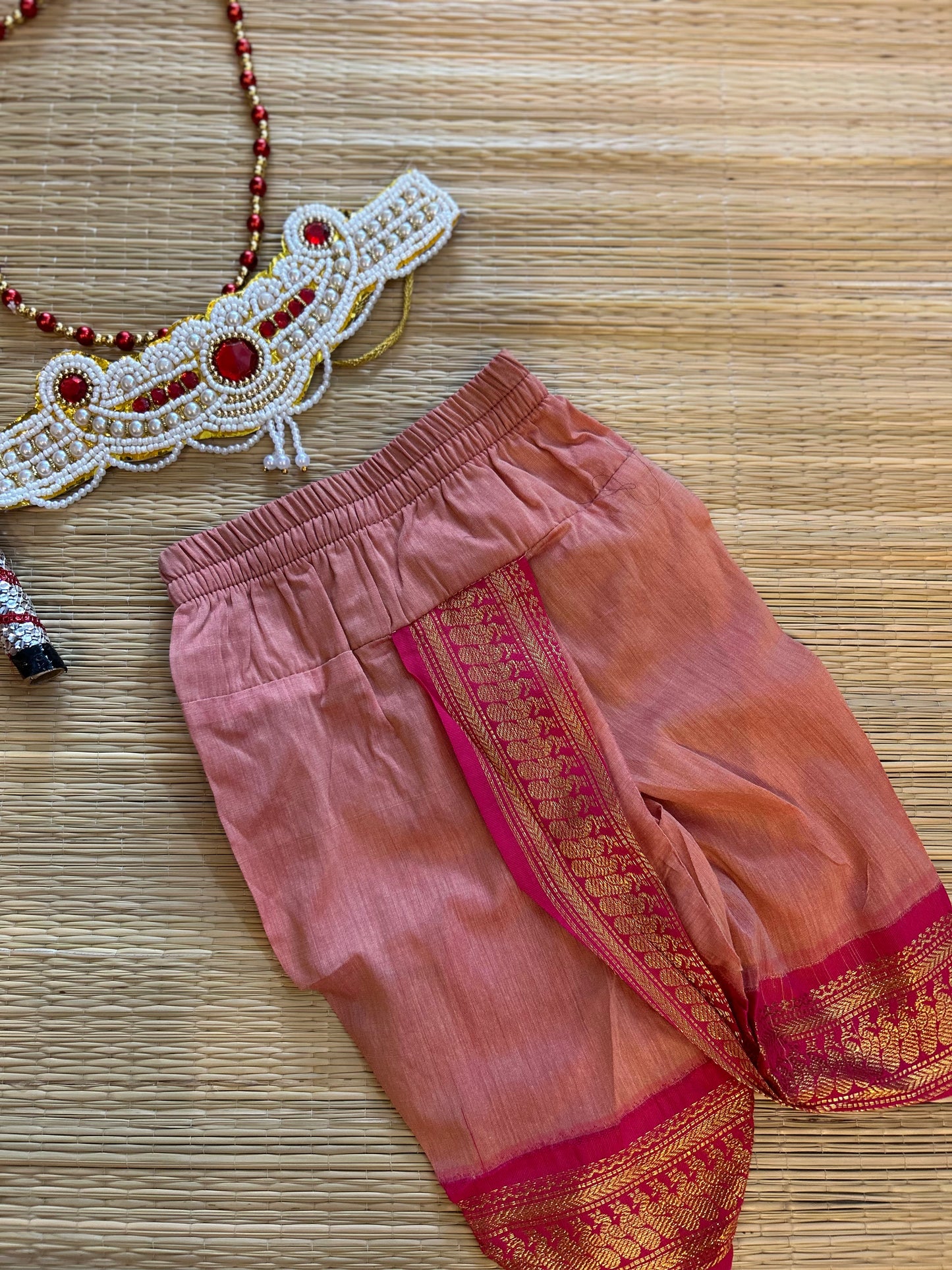 Krishna Dress Set for Baby Boy | Janmashtami dress | Krishna dress for newborn | Blush pink dhoti