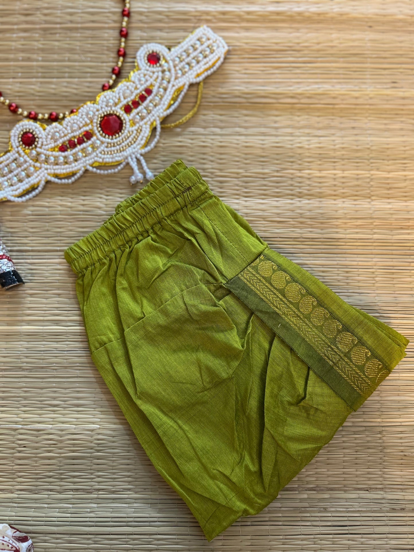 Krishna Dress Set for Baby Boy | Janmashtami dress | Krishna dress for newborn | Parrot green dhoti
