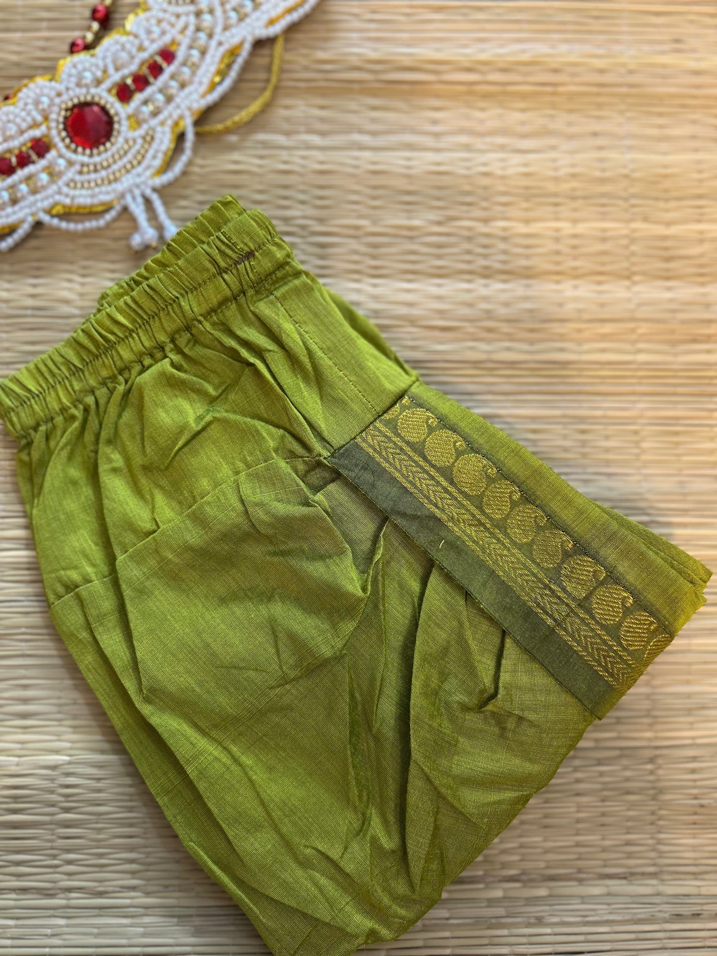 Krishna Dress Set for Baby Boy | Janmashtami dress | Krishna dress for newborn | Parrot green dhoti