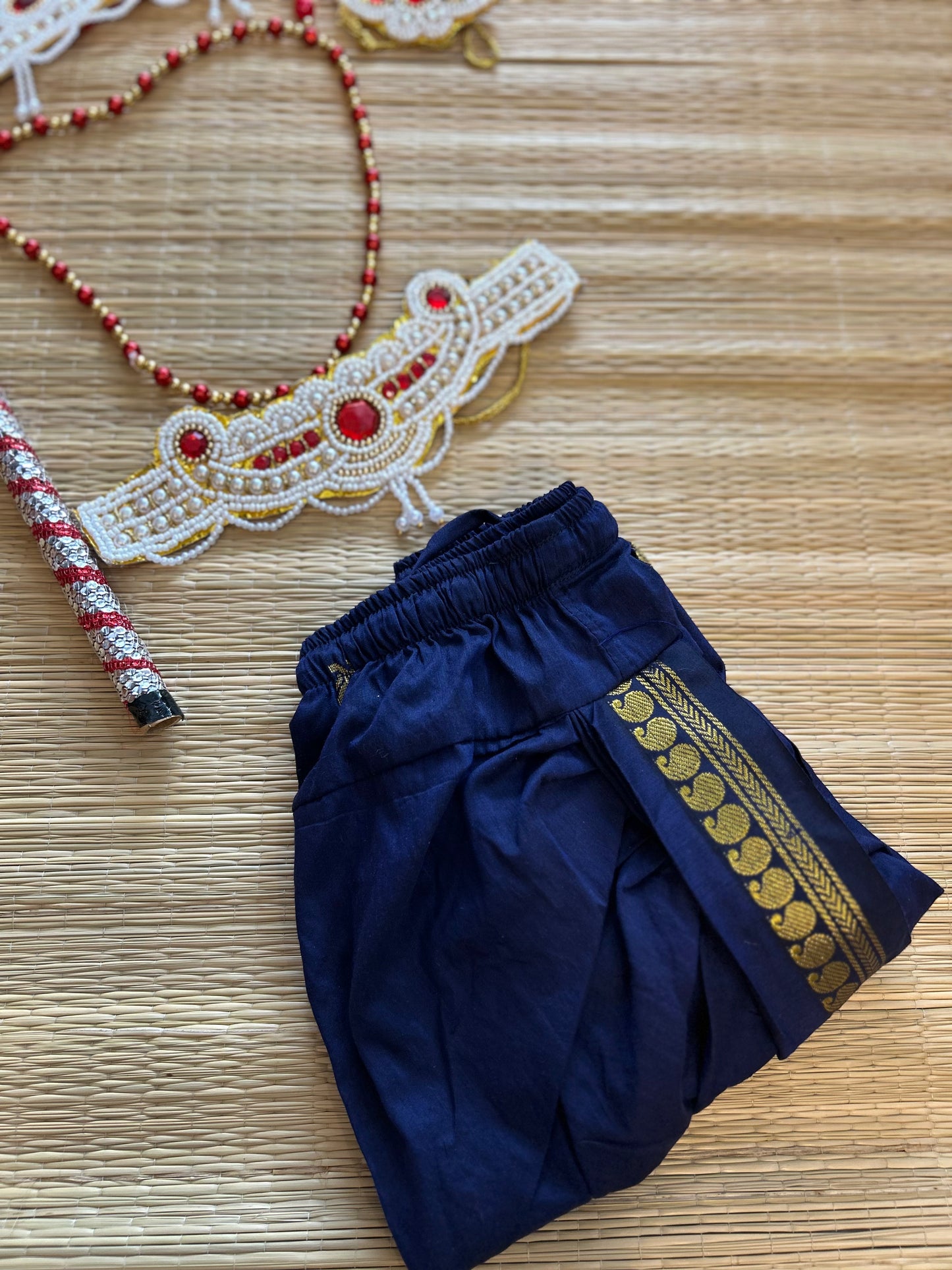 Krishna Dress Set for Baby Boy | Janmashtami dress | Krishna dress for newborn | Navy blue