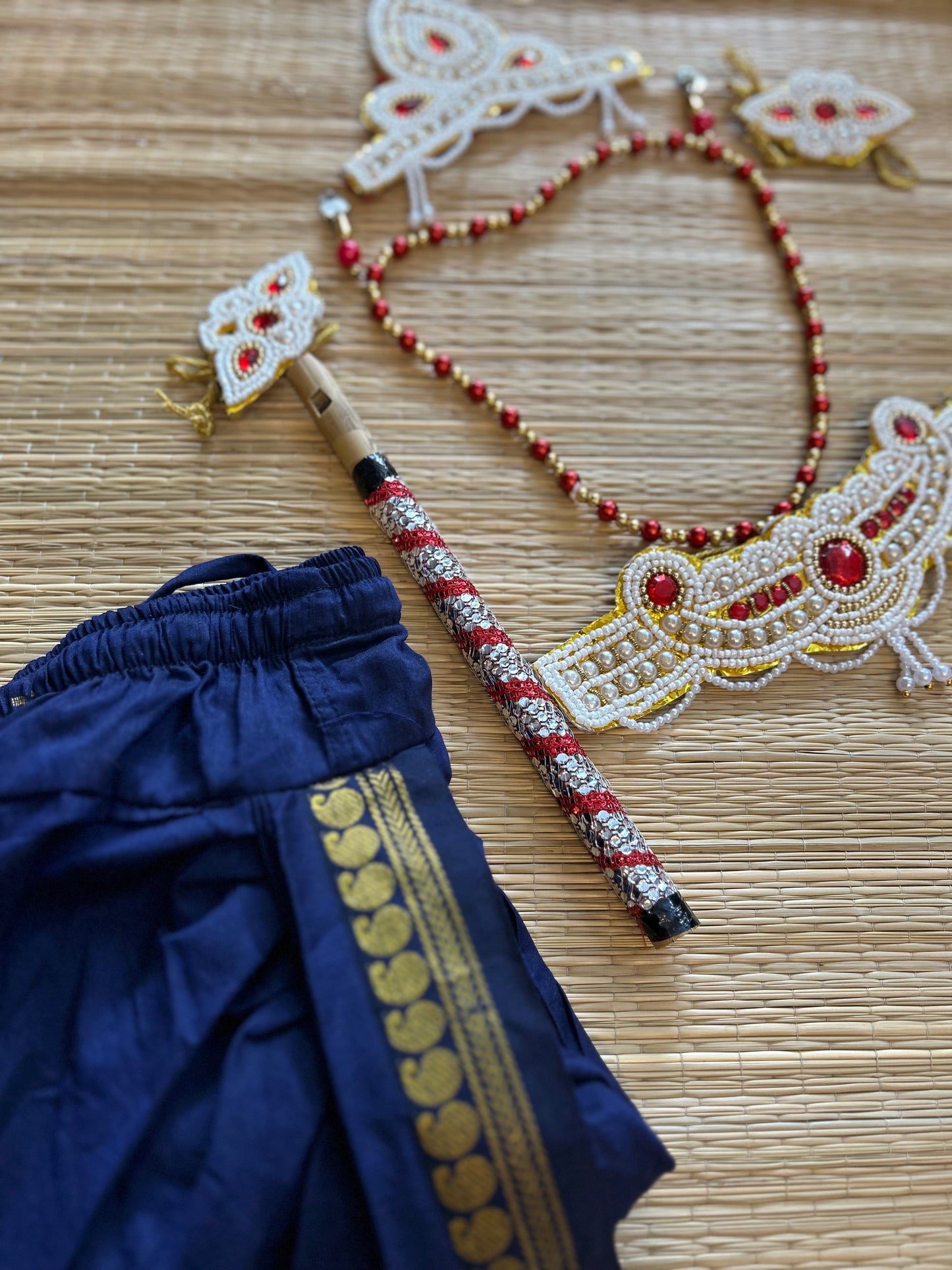Krishna Dress Set for Baby Boy | Janmashtami dress | Krishna dress for newborn | Navy blue
