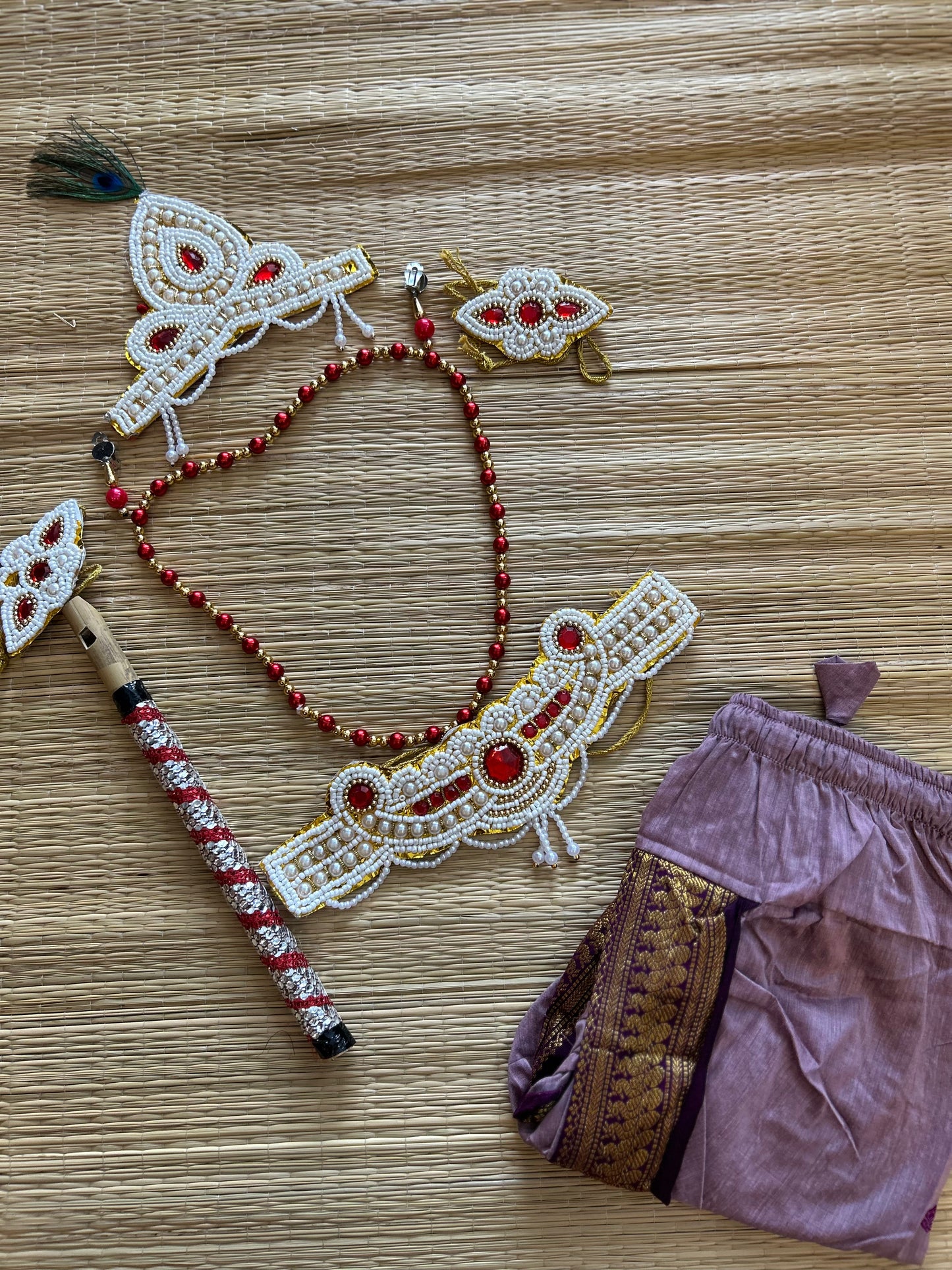 Krishna Dress Set for Baby Boy | Janmashtami dress | Krishna dress for newborn | Lavendar with wine dhoti