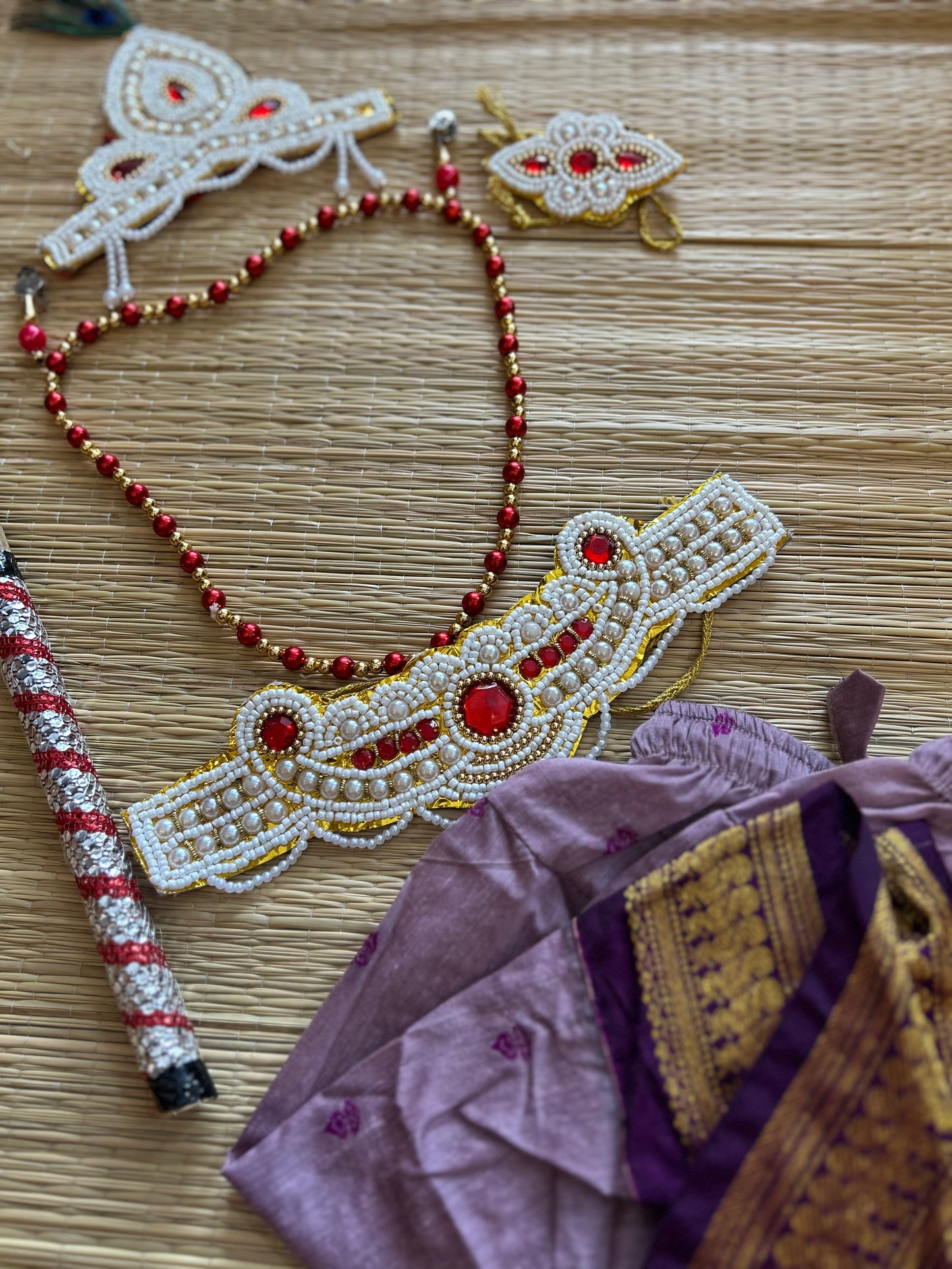 Krishna Dress Set for Baby Boy | Janmashtami dress | Krishna dress for newborn | Lavendar with wine dhoti