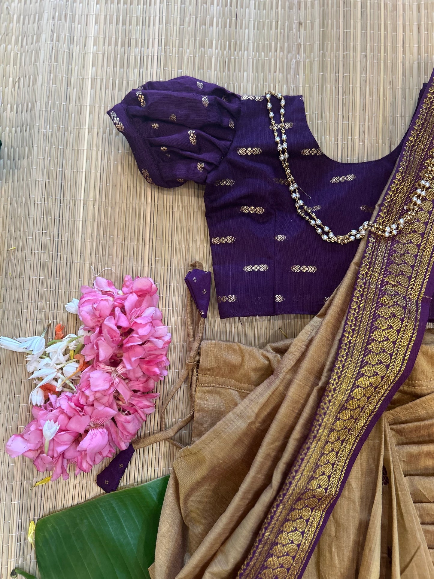 Golden hue and wine - Ready to wear saree for kids Ethnic wear for baby girl