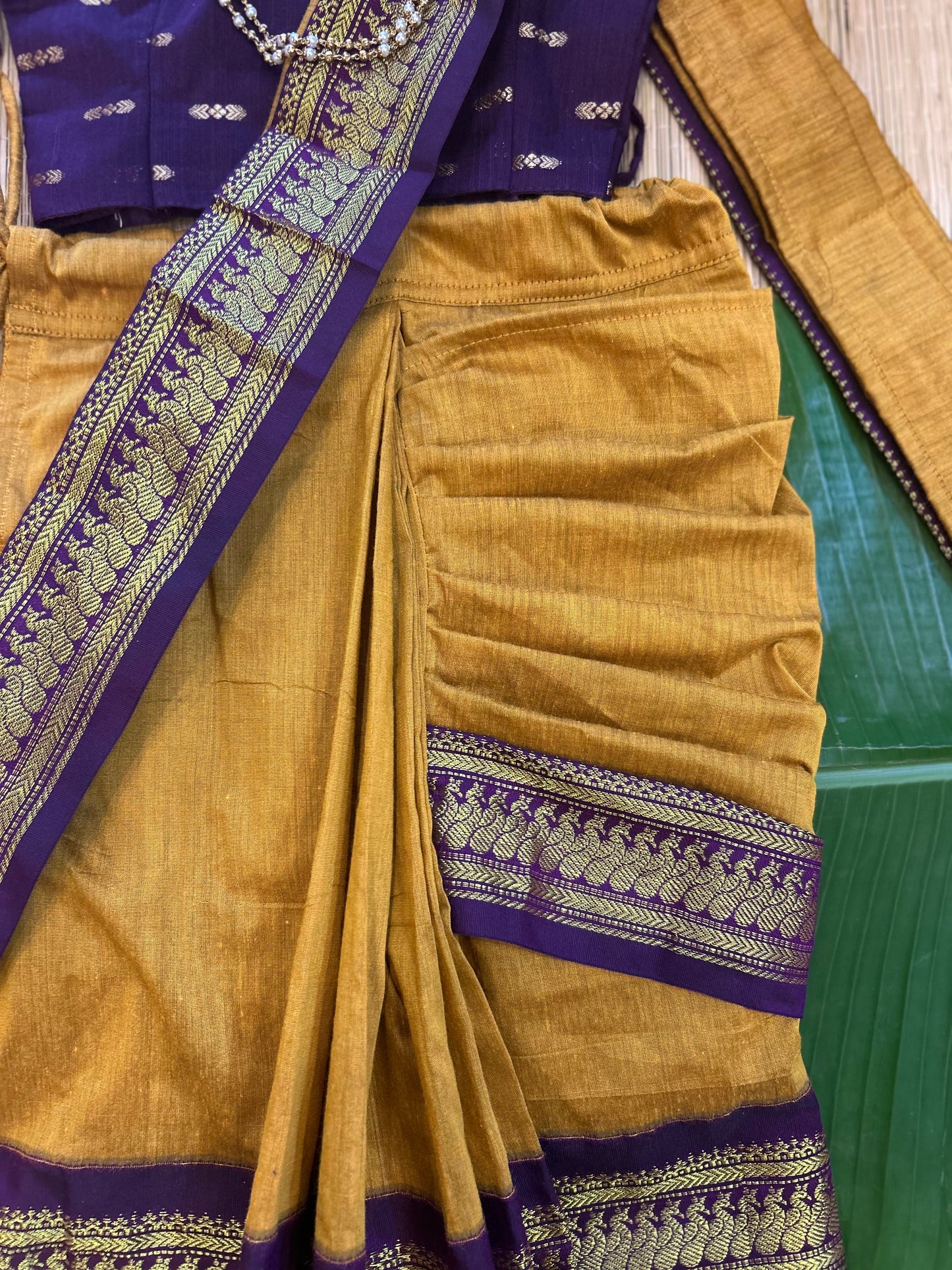 Mustard yellow and wine - Ready to wear saree for kids Ethnic wear for baby girl