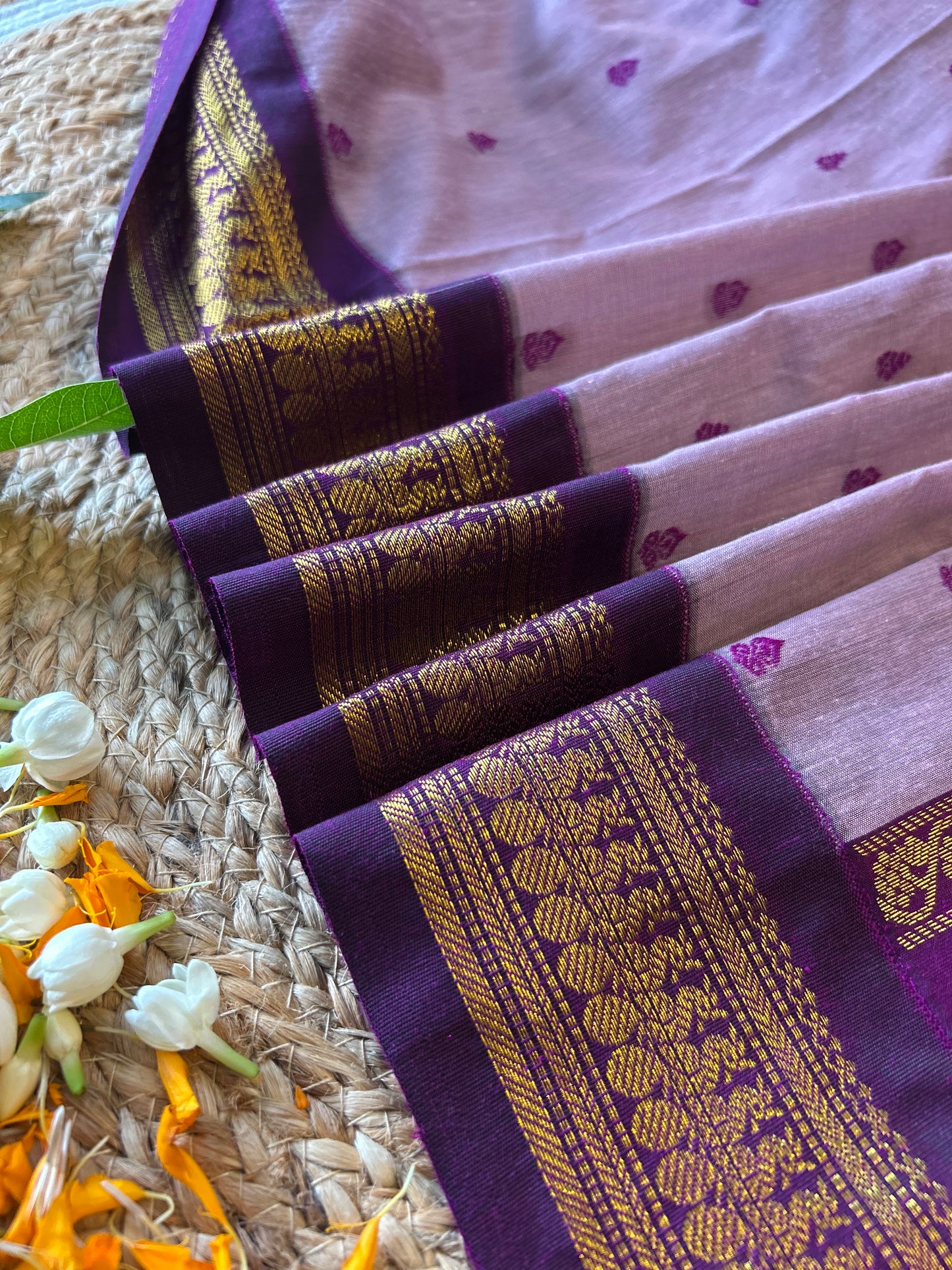 Wine and Lavenderish Grey - Premium Cotton Silk Saree with Contrast Blouse