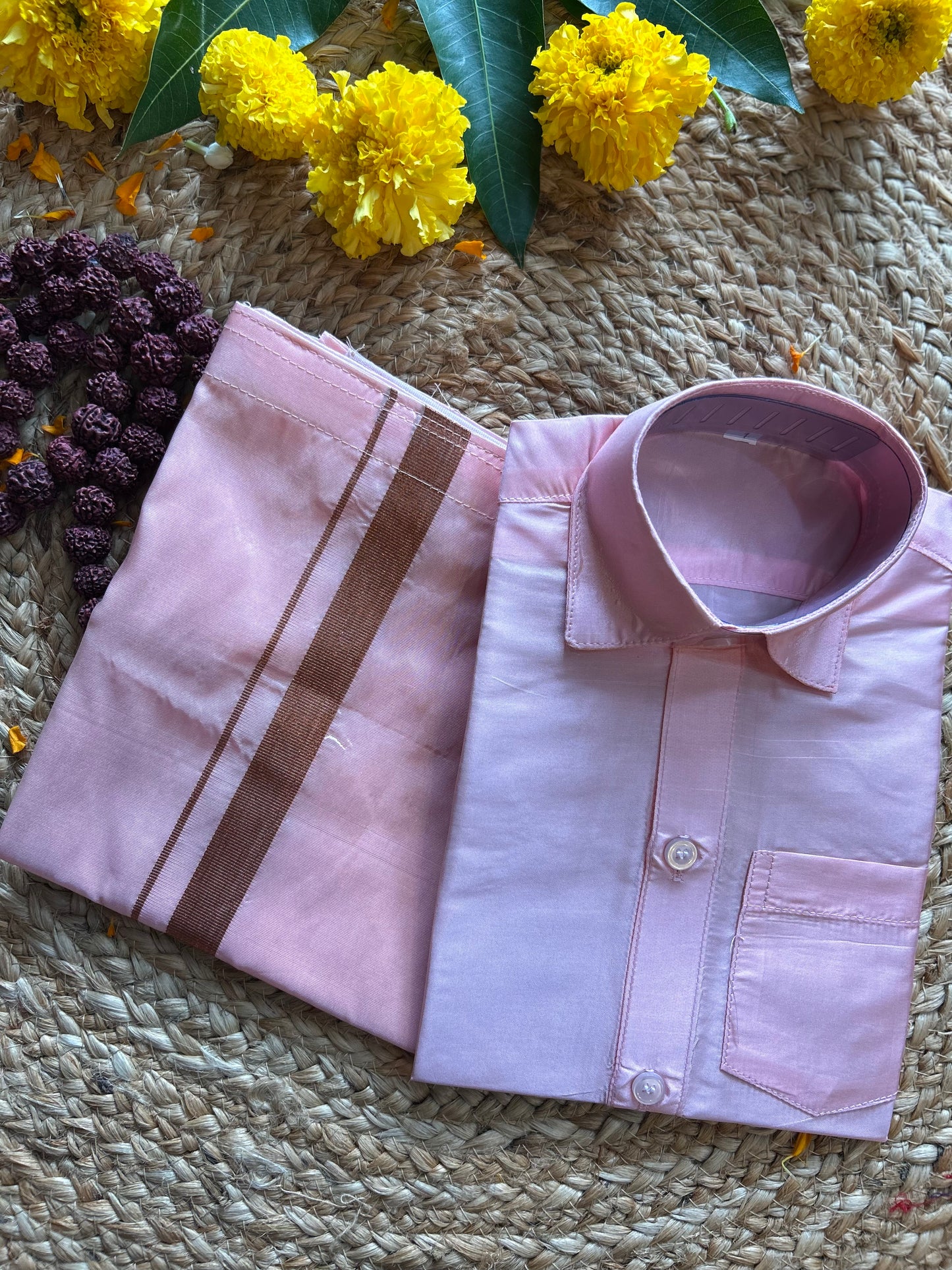Light pink - Shirt Vesti Semi-Silk for Baby Boy