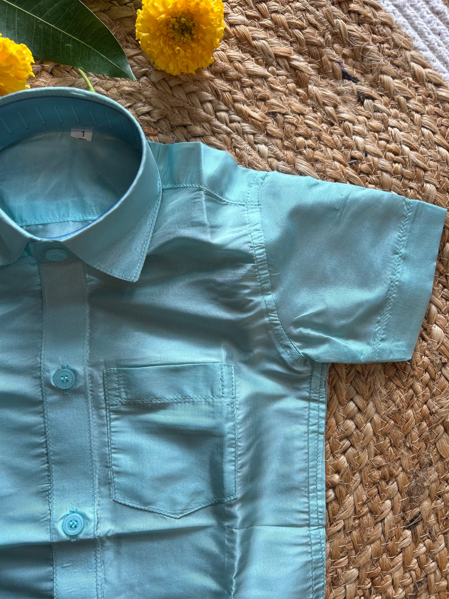 Sky Blue - Shirt Vesti Semi-Silk for Baby Boy