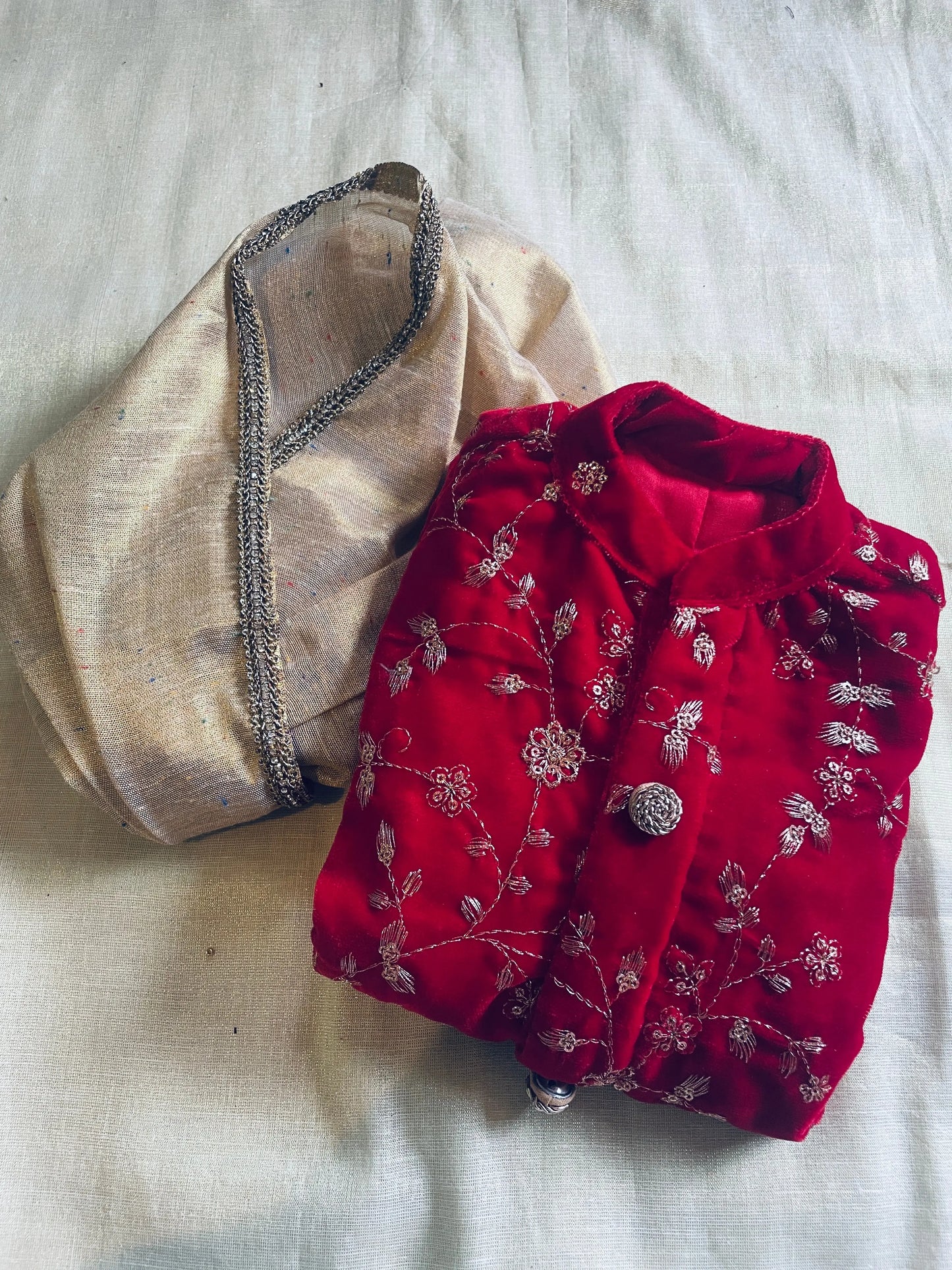 Royal Red and Gold Dhoti Kurta for Boys – Traditional Ethnic Wear for Baby Boy