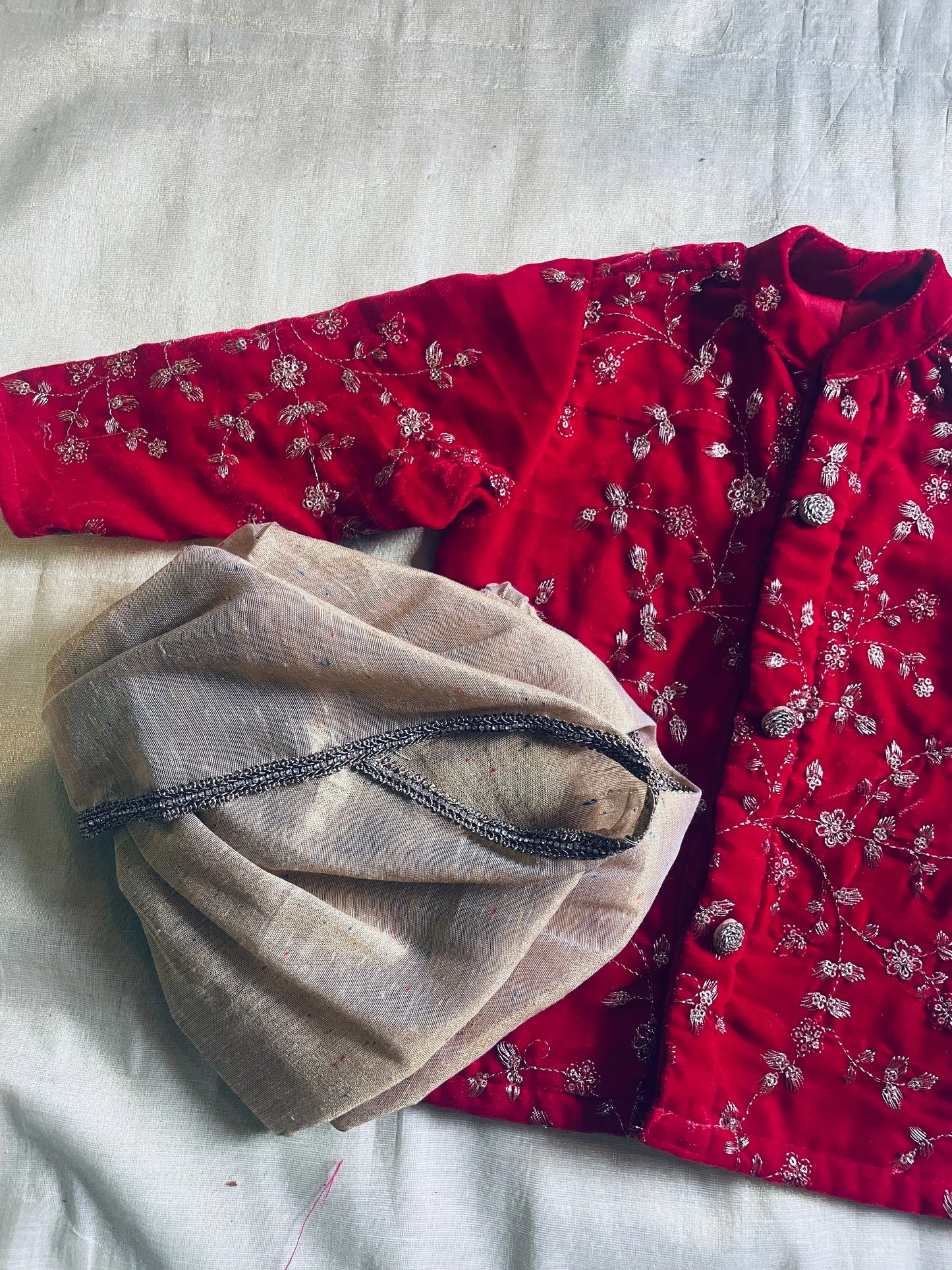 Royal Red and Gold Dhoti Kurta for Boys – Traditional Ethnic Wear for Baby Boy