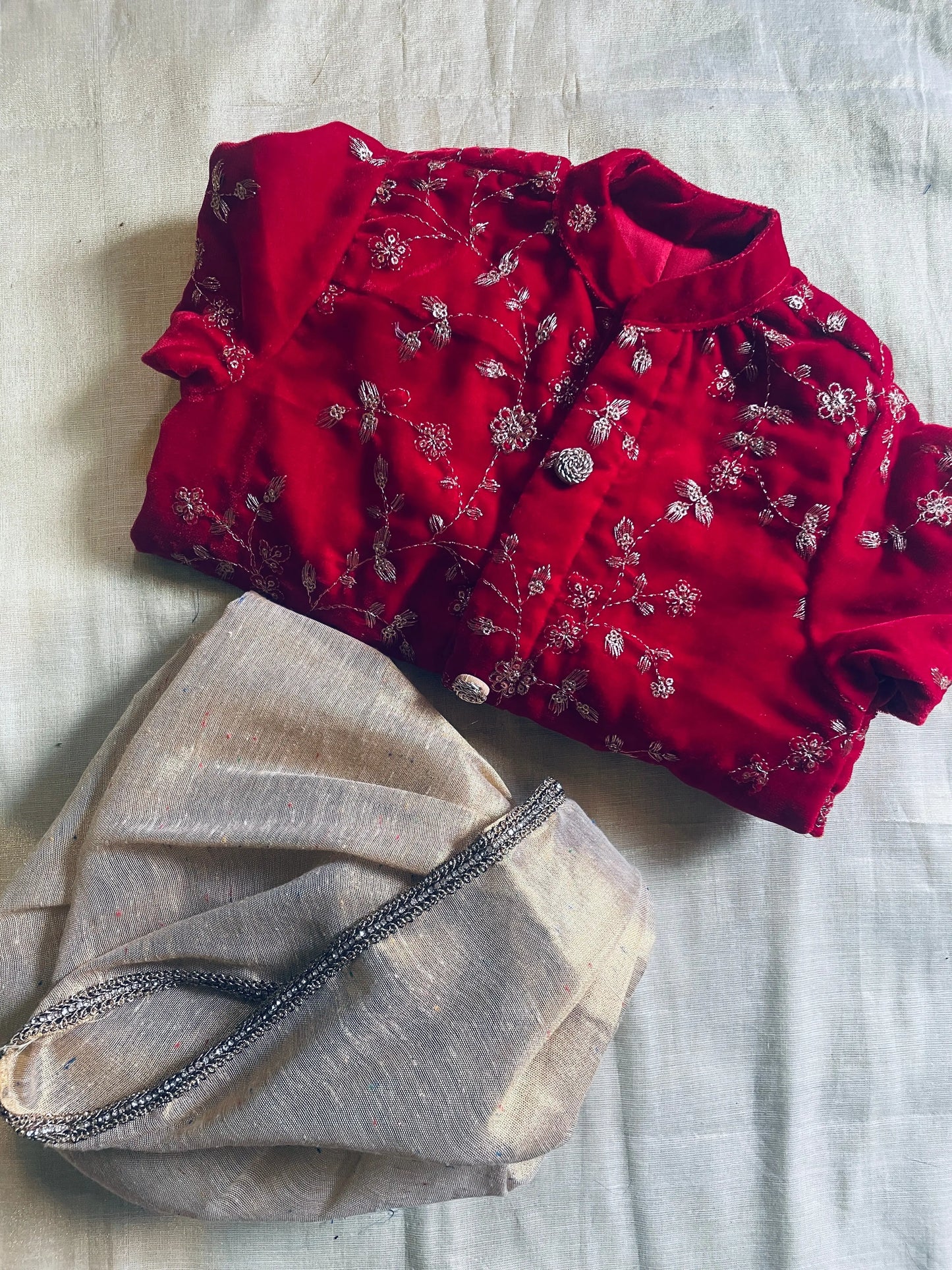 Royal Red and Gold Dhoti Kurta for Boys – Traditional Ethnic Wear for Baby Boy