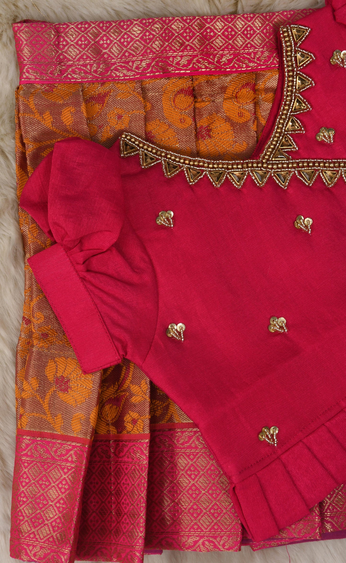 kids ethnic wear, pattu pavadai for kids, traditional dress for baby girl, ethnic wear for girls, pattu langa blouse designs for kids, baby lehenga, baby lehenga, 1st birthday dress for baby girl, baby langa blouse, lehenga choli for girls, indian dresses for girls, traditional dress for girls