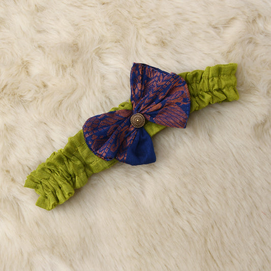 Lime green with Navy blue - hair band for girls