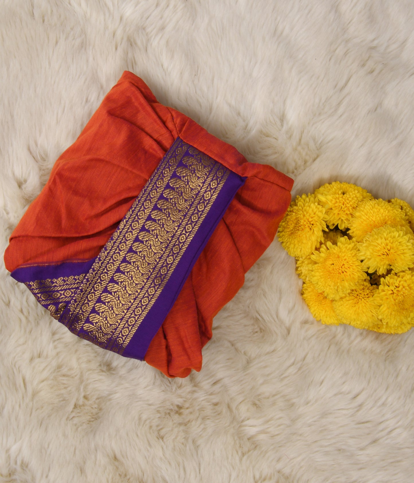 Rusty with Purple zari border dhoti baby boy ethnic bottom wear
