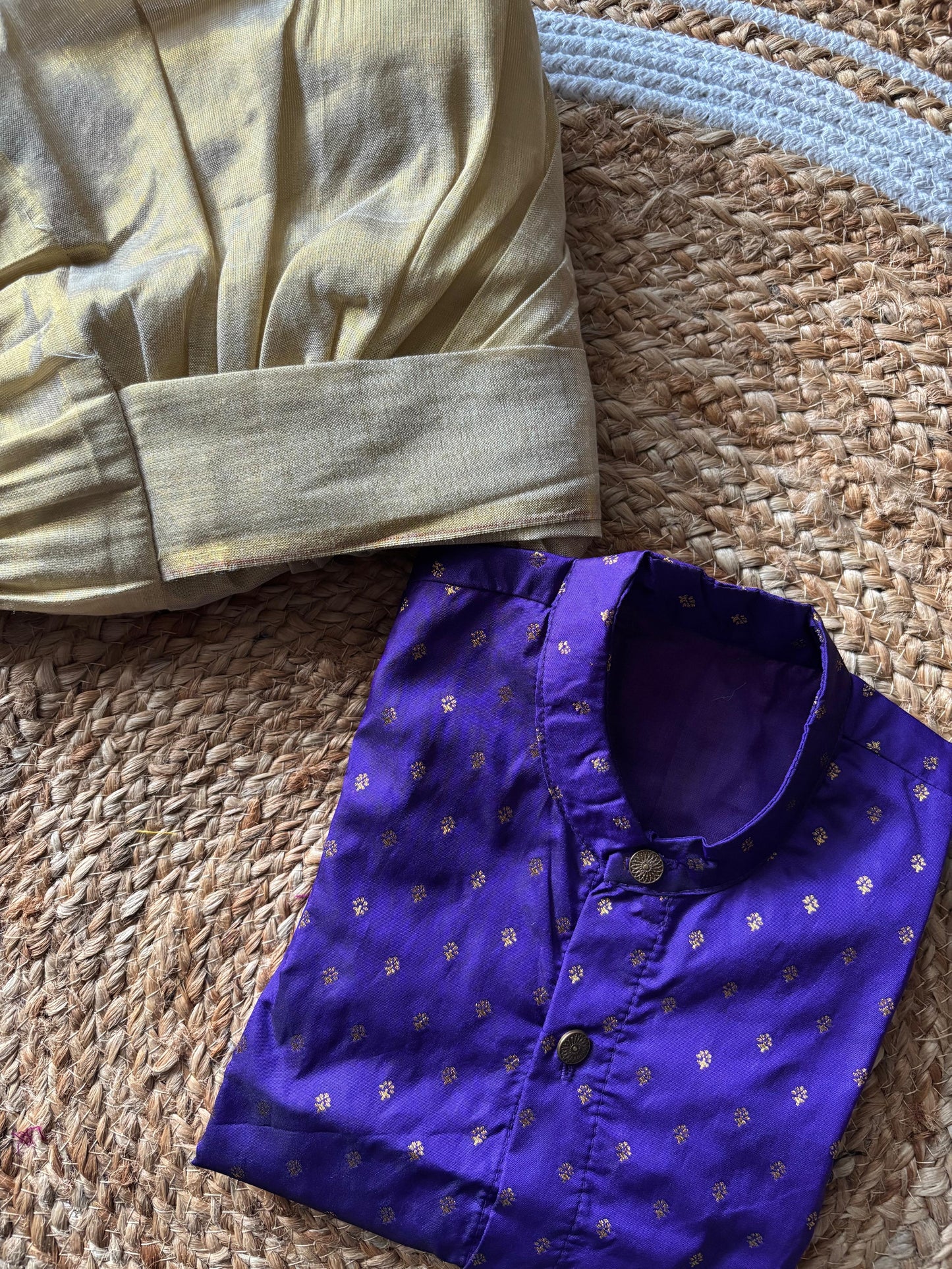 Purple and gold kurta dhoti baby boy ethnic wear
