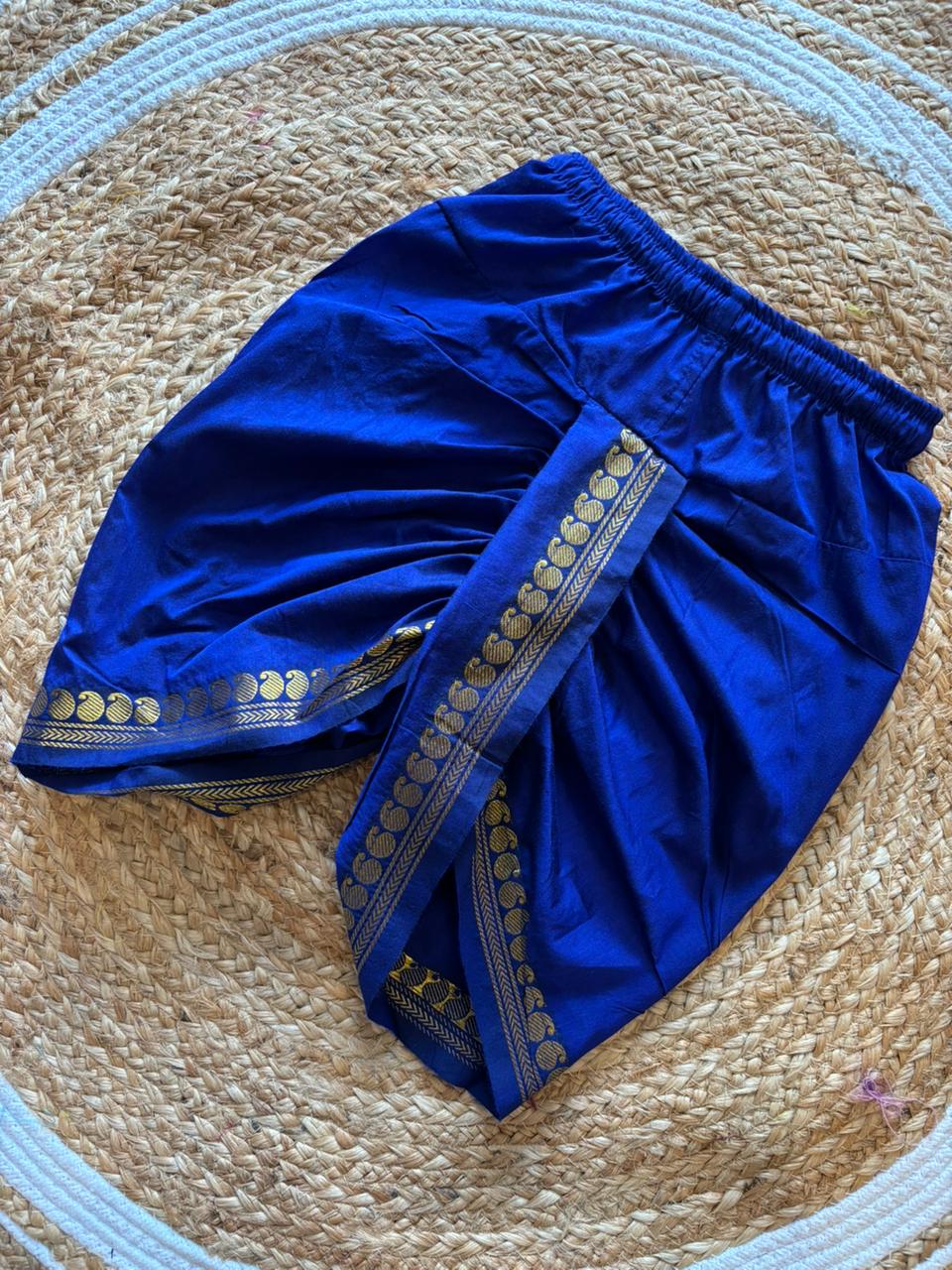 Pure Linen White with royal blue Kurta Dhoti ethnic wear for baby boy