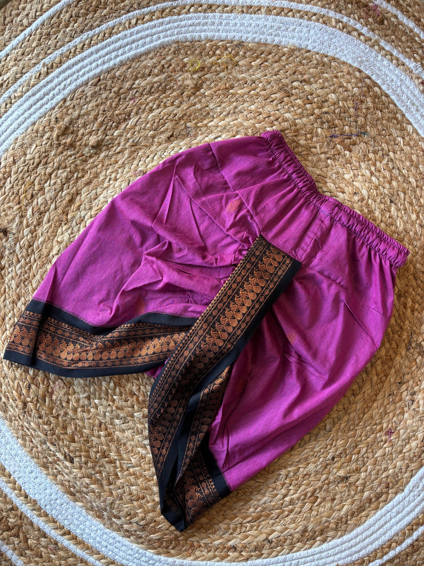 Pure Linen Black with vintage pink Kurta Dhoti ethnic wear for baby boy