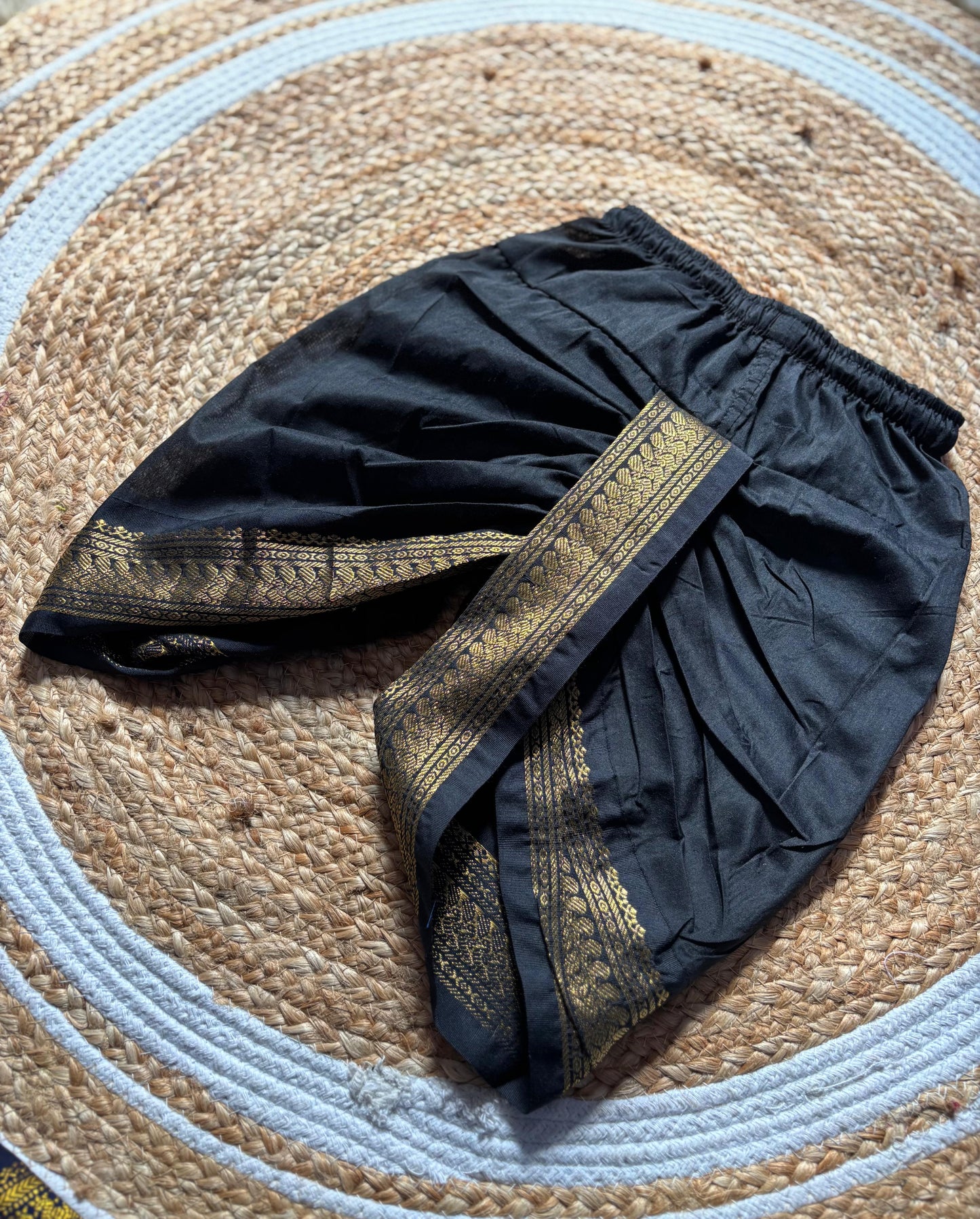 Black dhoti peacock design baby boy ethnic bottom wear