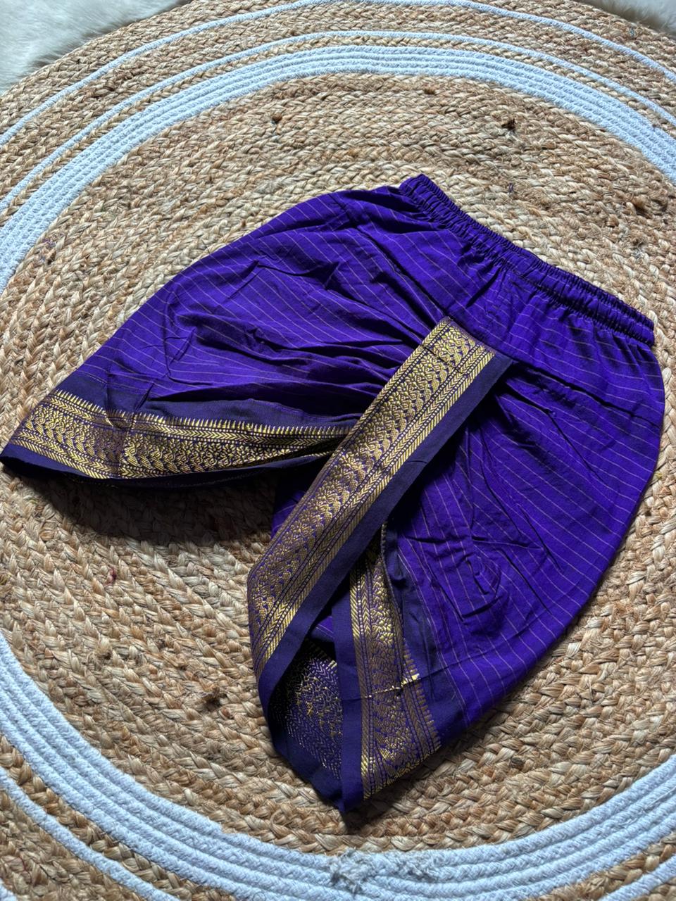 Purple stripe baby boy ethnic bottom wear