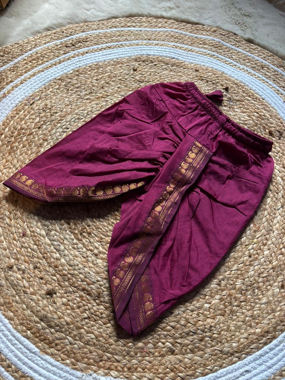 Pink mango design dhoti baby boy ethnic bottom wear