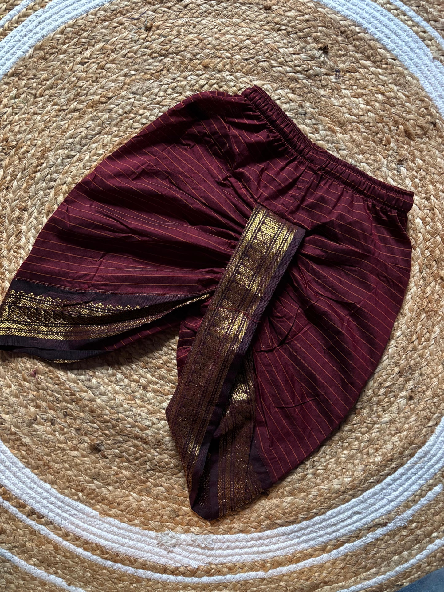 maroon stripe baby boy ethnic bottom wear