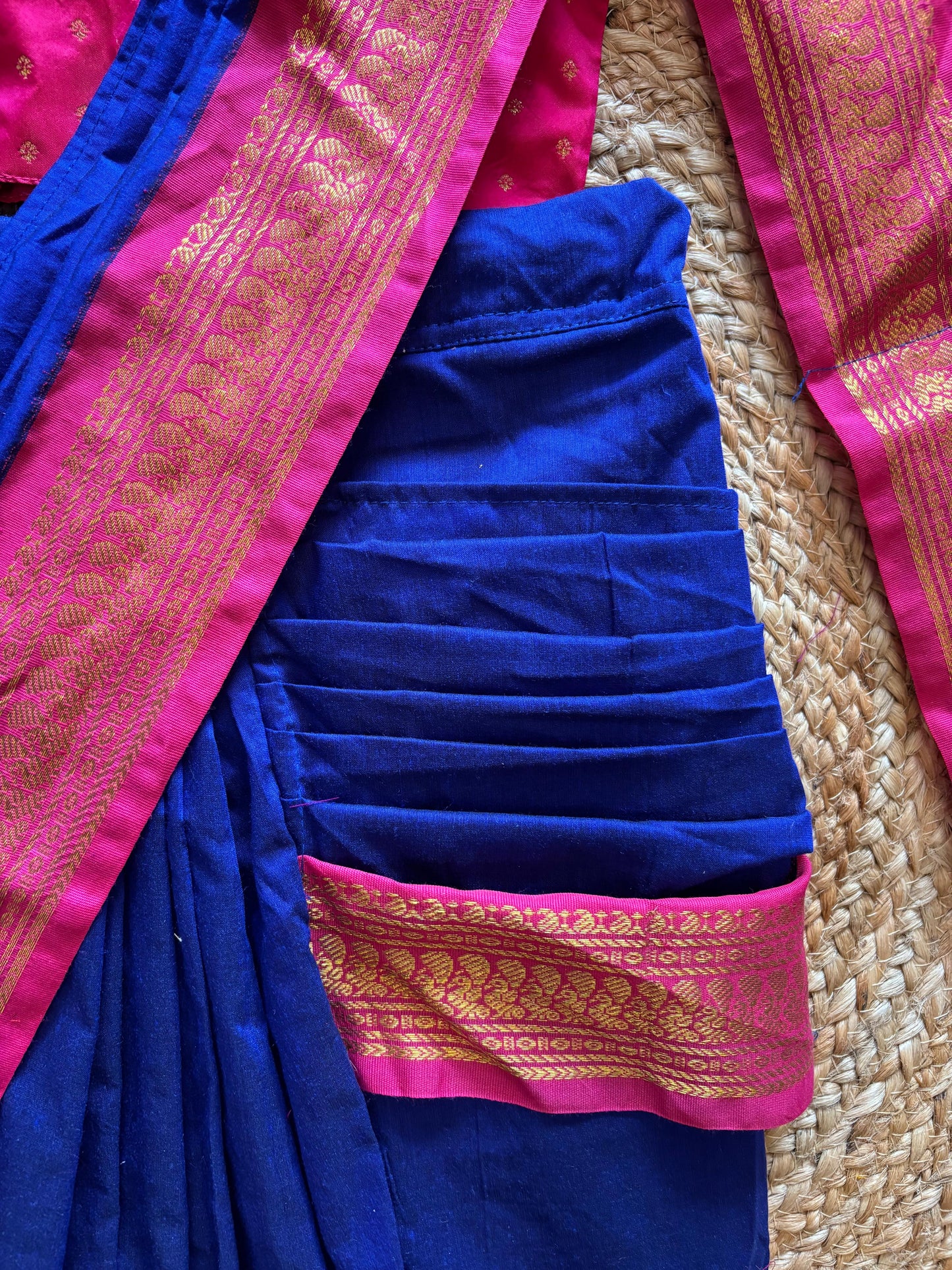 Royal blue and Pink - Ready to wear saree for kids Ethnic wear for baby girl