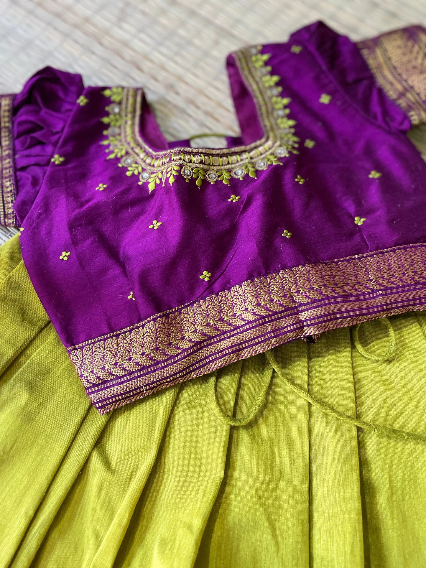 Wine and green sibling combo (Top Seller) - ethnic wear for bro and sis twinning set