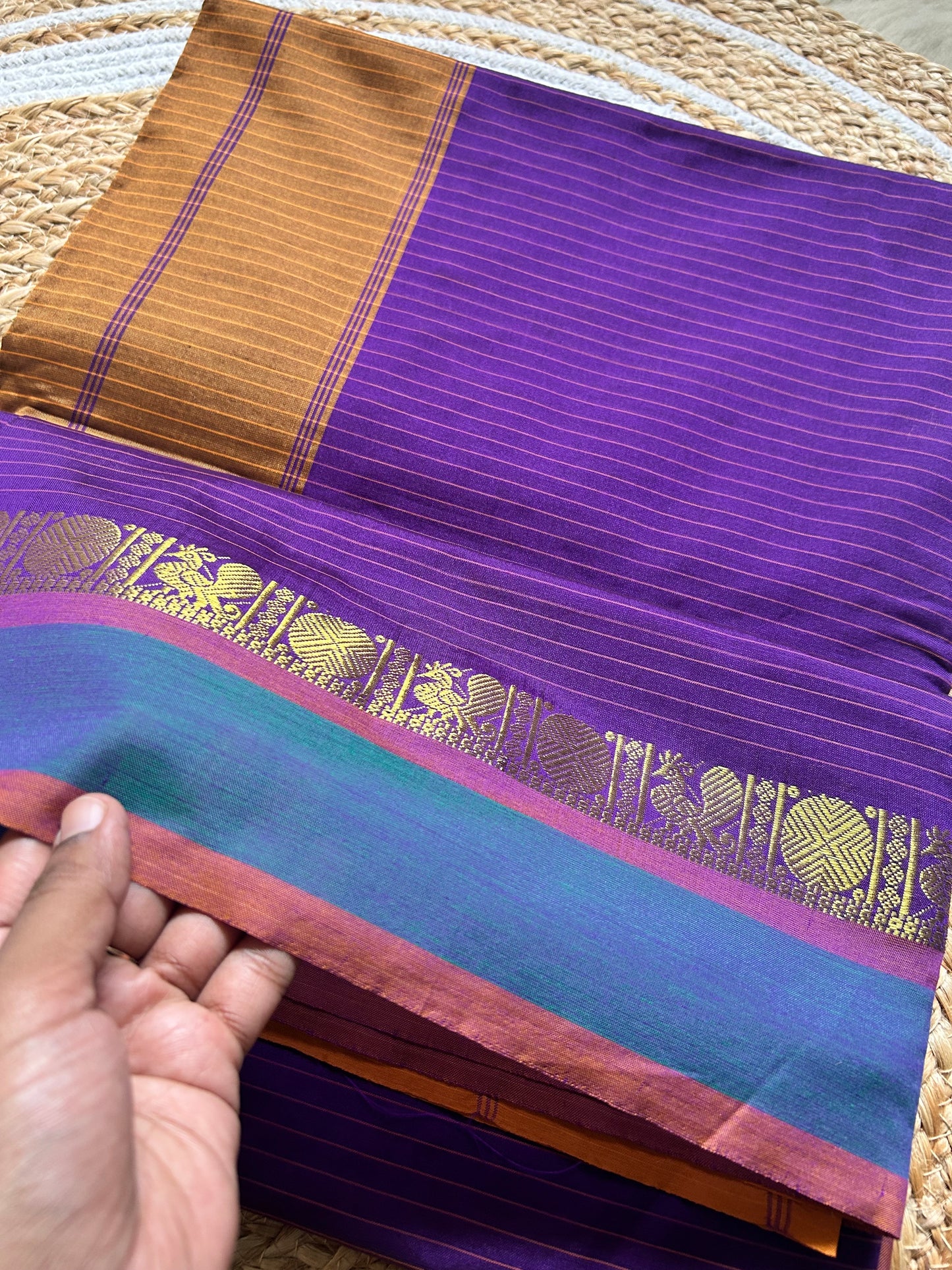 Rajarajeshwari - Pure Kanchi Cotton Handloom ( Kai Magga) Saree
