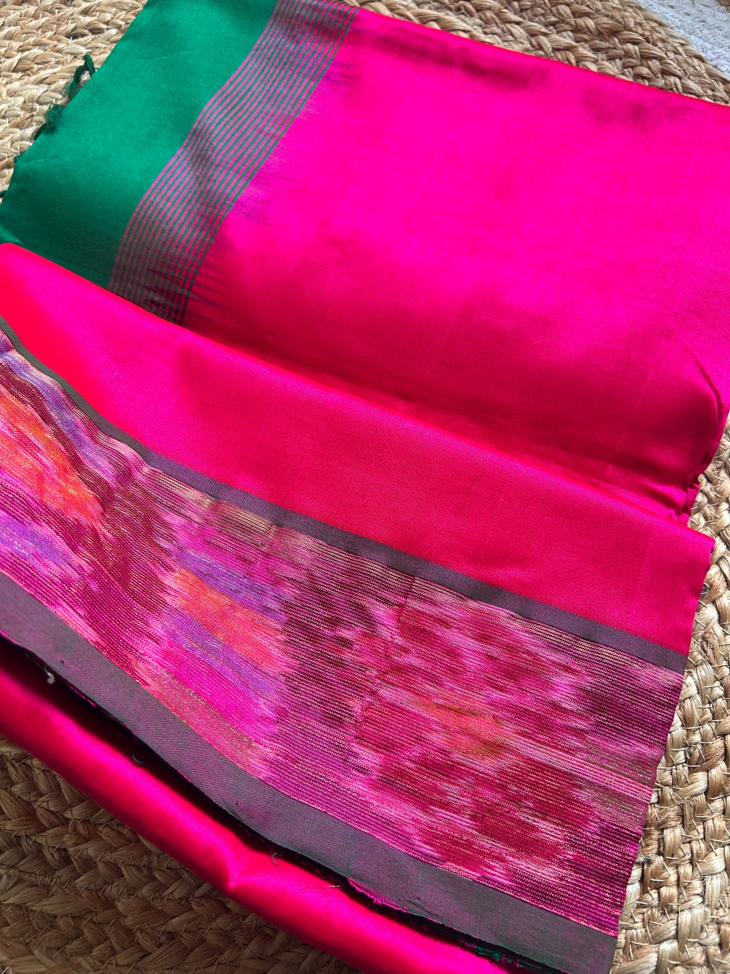 Anagha - Pure Cotton Pochampalli Border Handloom (Kai Magga) Saree