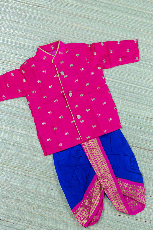 Richie Blue with Pink shade kurta dhoti ethnic wear for baby boy