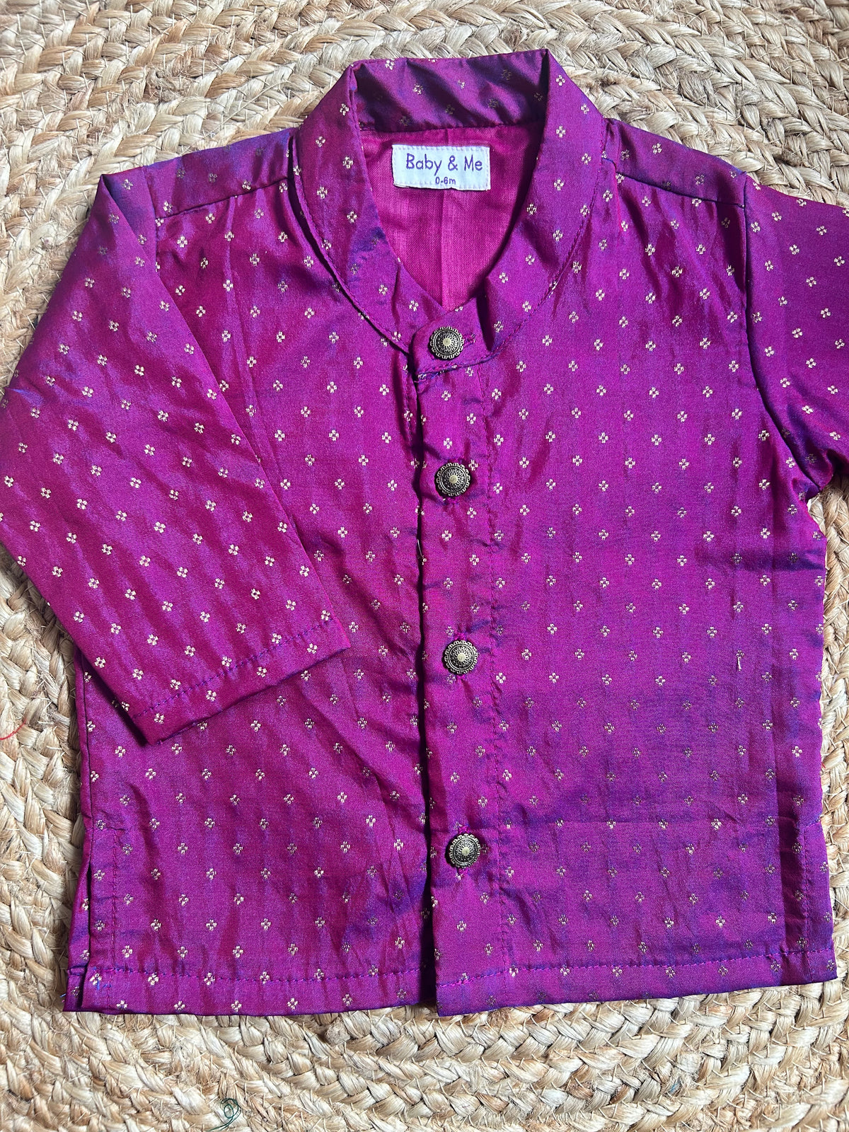 Dark Pink Traditional Kurta for baby boy ethnic top wear