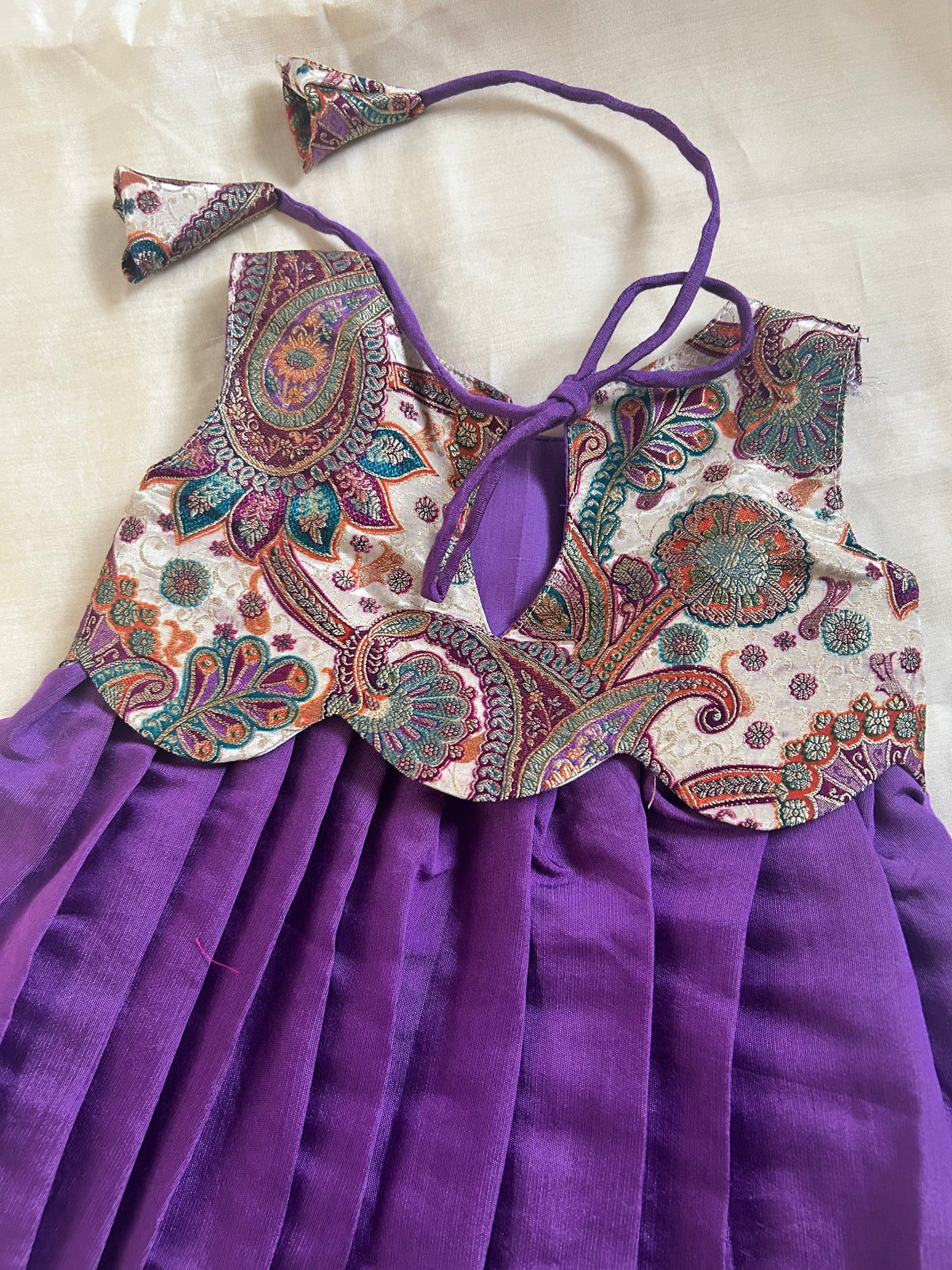 Traditional Violet & Sandalwood Festive Gown Ethnic Wear for Baby Girl  – Birthday frock for Baby Girl