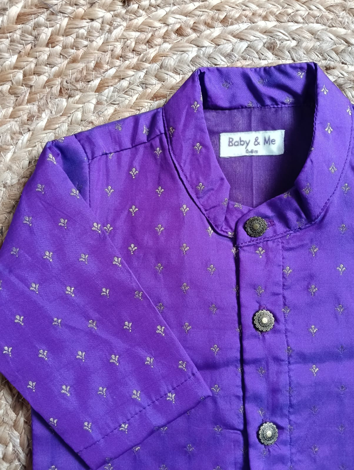 Purple Traditional Kurta for baby boy ethnic top wear