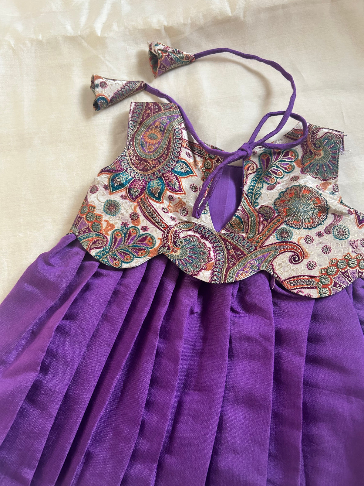 Traditional Violet & Sandalwood Festive Gown Ethnic Wear for Baby Girl  – Birthday frock for Baby Girl