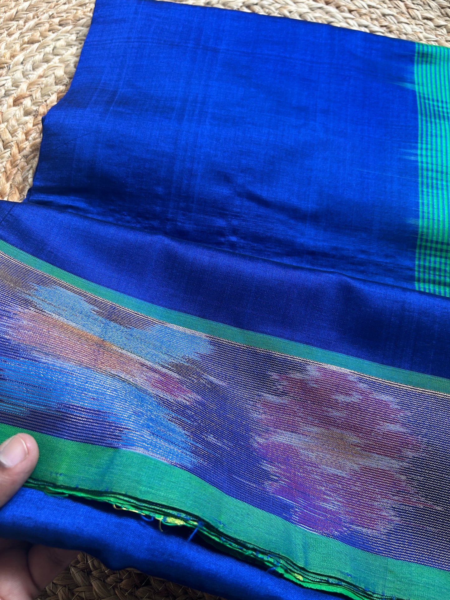 Akhilandeshwari - Pure Kanchi Cotton pochampalli border Handloom (Kai Magga) Saree