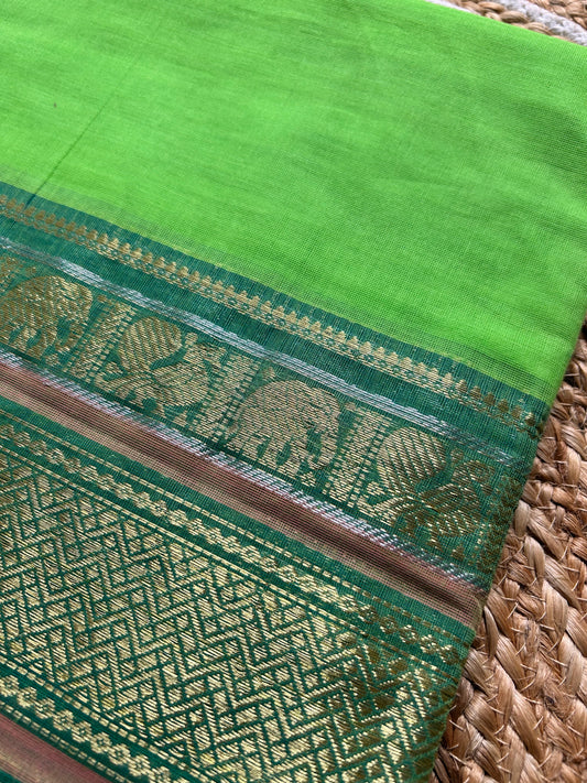 Bhuvaneshwari - Pure Kanchi Cotton Handloom ( Kai Magga) Saree