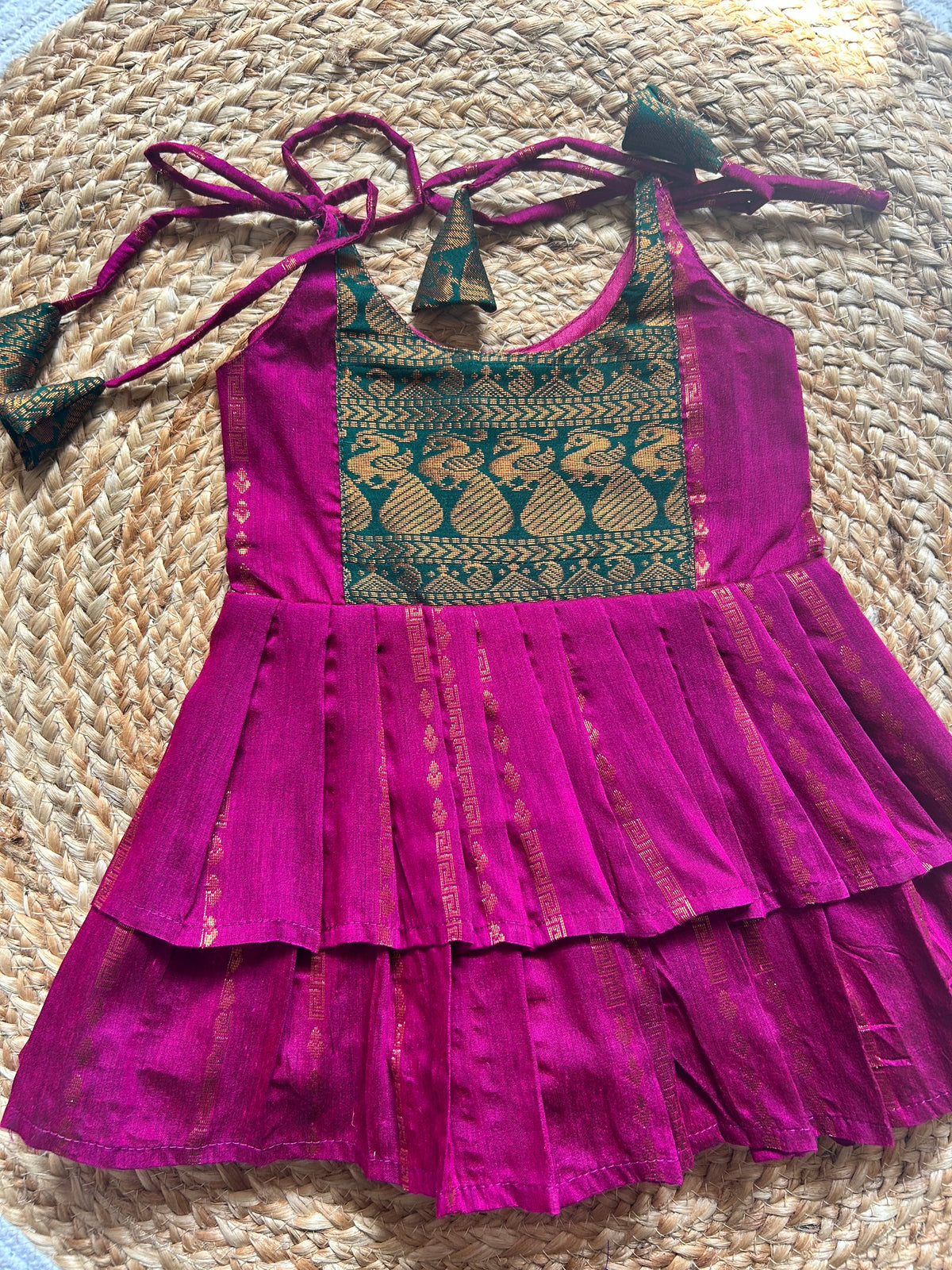 Sundari layered tie-up Ethnic Wear for Baby Girl – Traditional frock for Baby Girl