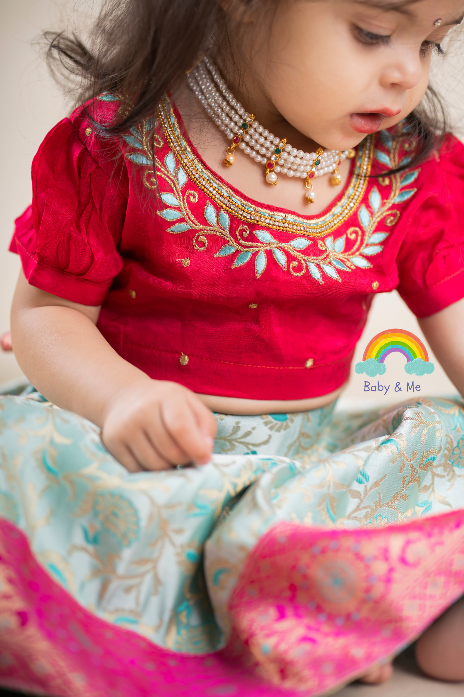 Buy 3 star creation Kid Girl's Mehndi & Nevy Blue Pure Cotton Readymade  Lehenga Choli Dress (4-5 Years) at Amazon.in