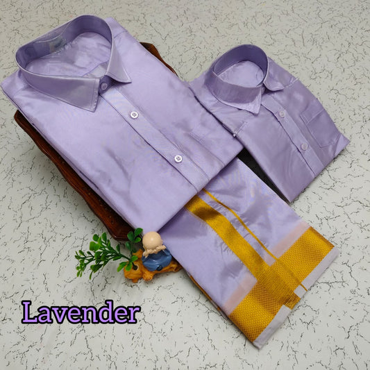 Lavendar - Shirt Vesti Semi-Silk for Baby Boy