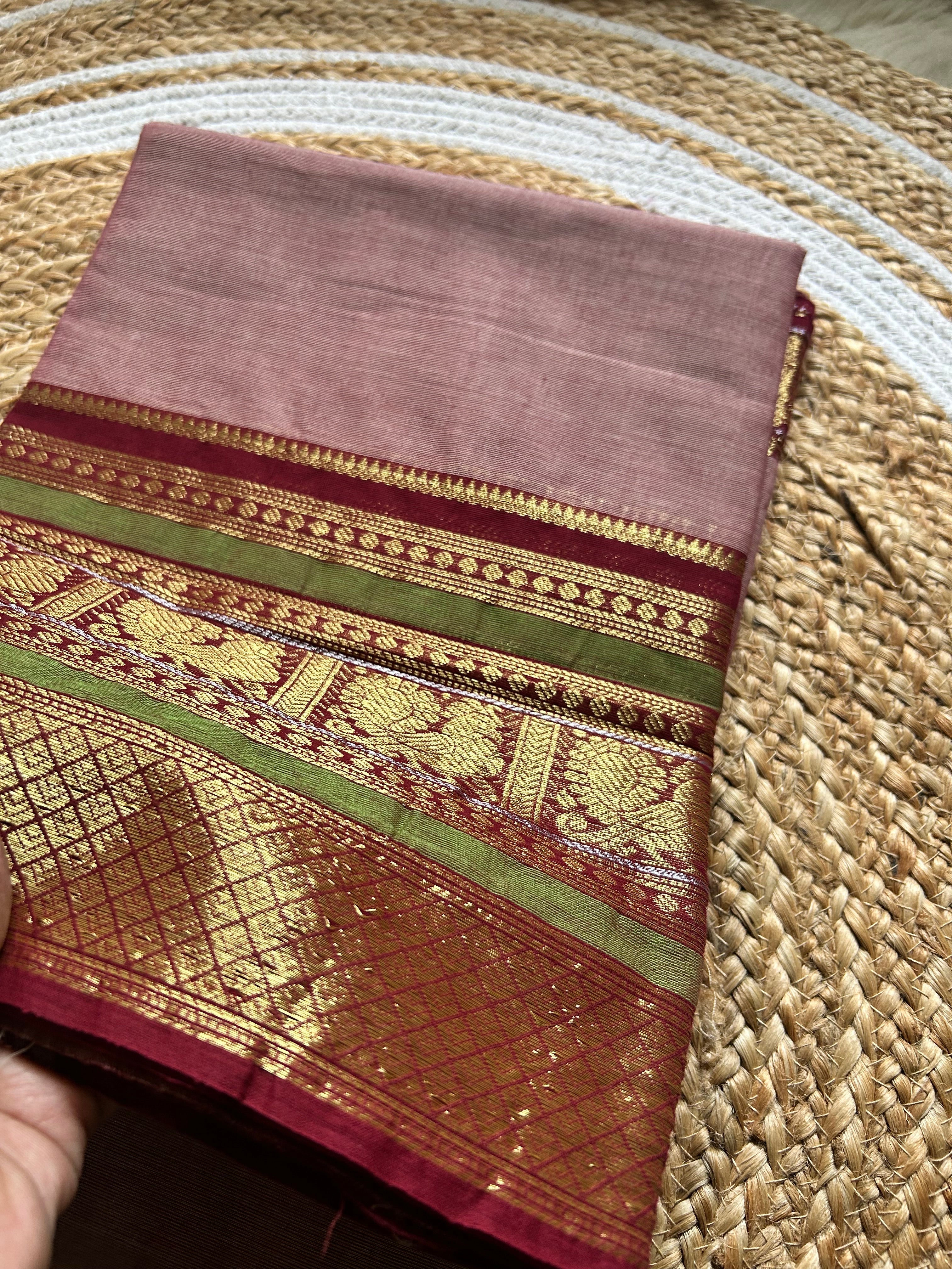 Shakti - Pure Kanchi Cotton Handloom ( Kai Magga) Saree
