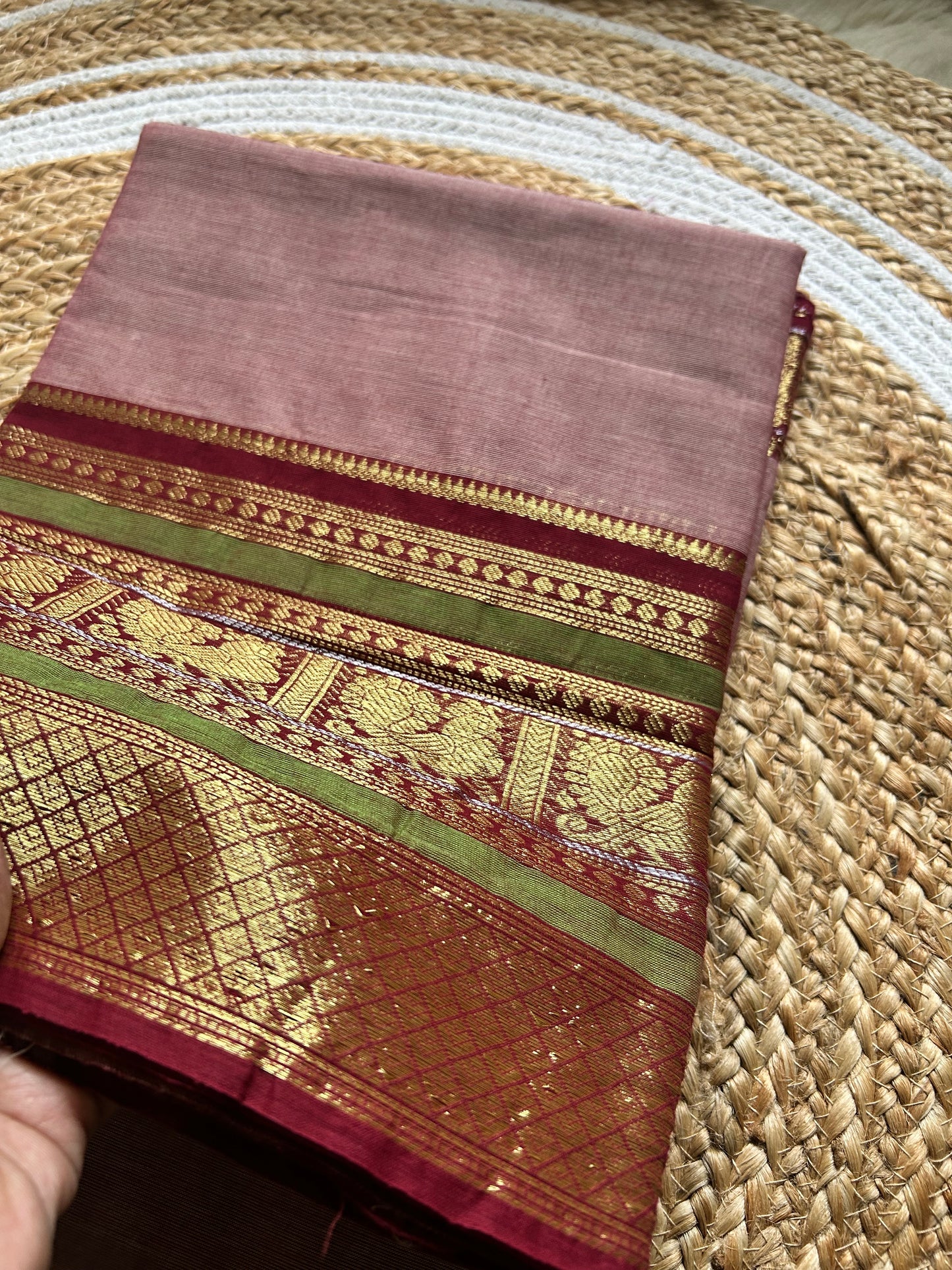 Shakti - Pure Kanchi Cotton Handloom ( Kai Magga) Saree