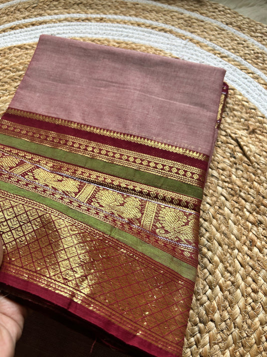 Shakti - Pure Kanchi Cotton Handloom ( Kai Magga) Saree