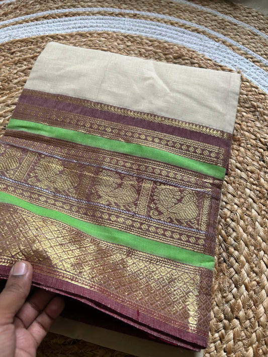 Kamakshi - Pure Kanchi Cotton Handloom ( Kai Magga) Saree