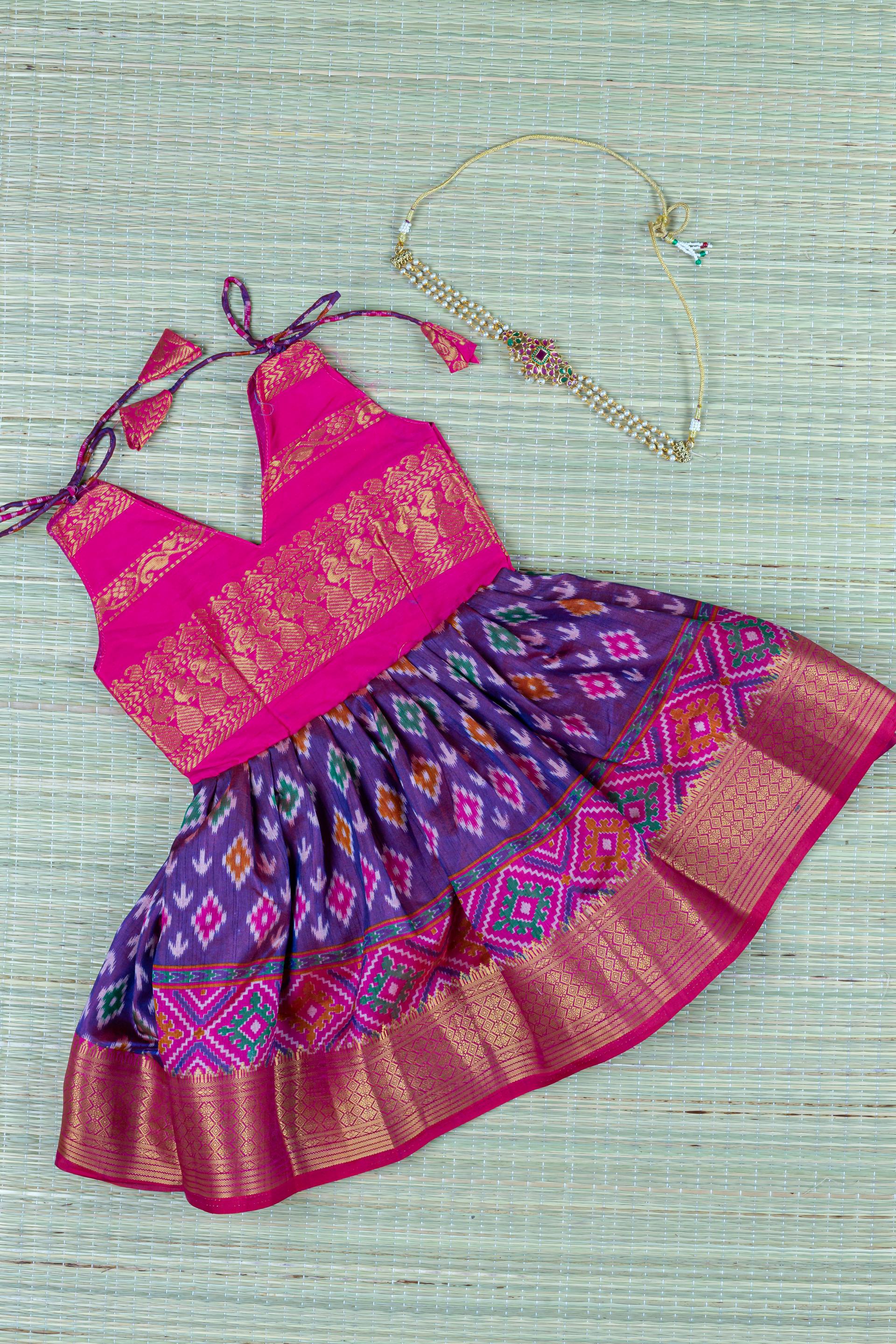 Blush Pink Designer Dress Sleeveless for Baby Girl, Kalyani Raw Silk –  Baby&Me